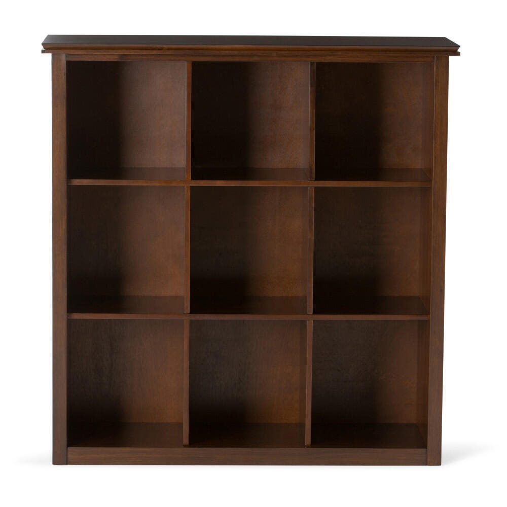 Simpli Home Artisan Wooden 9-Cube Bookcase and Storage Unit, Russet Brown, large