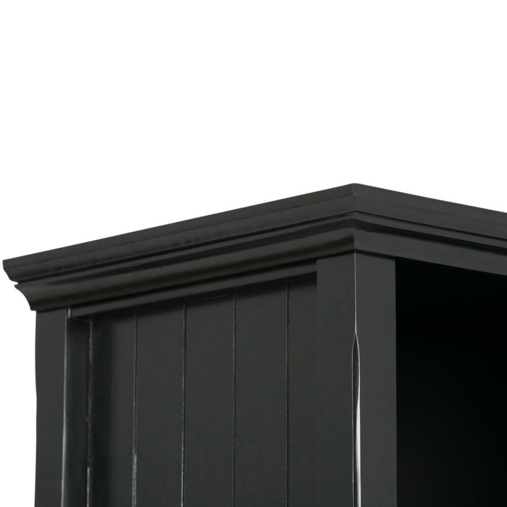 Simpli Home Acadian Wooden Rustic 9-Cube Bookcase, Black, large
