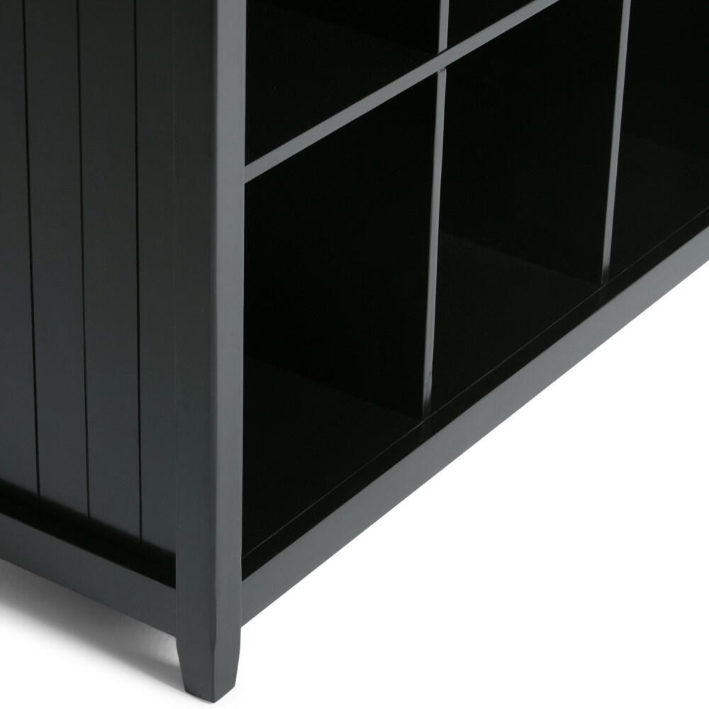 Simpli Home Acadian Wooden Rustic 9-Cube Bookcase, Black, large