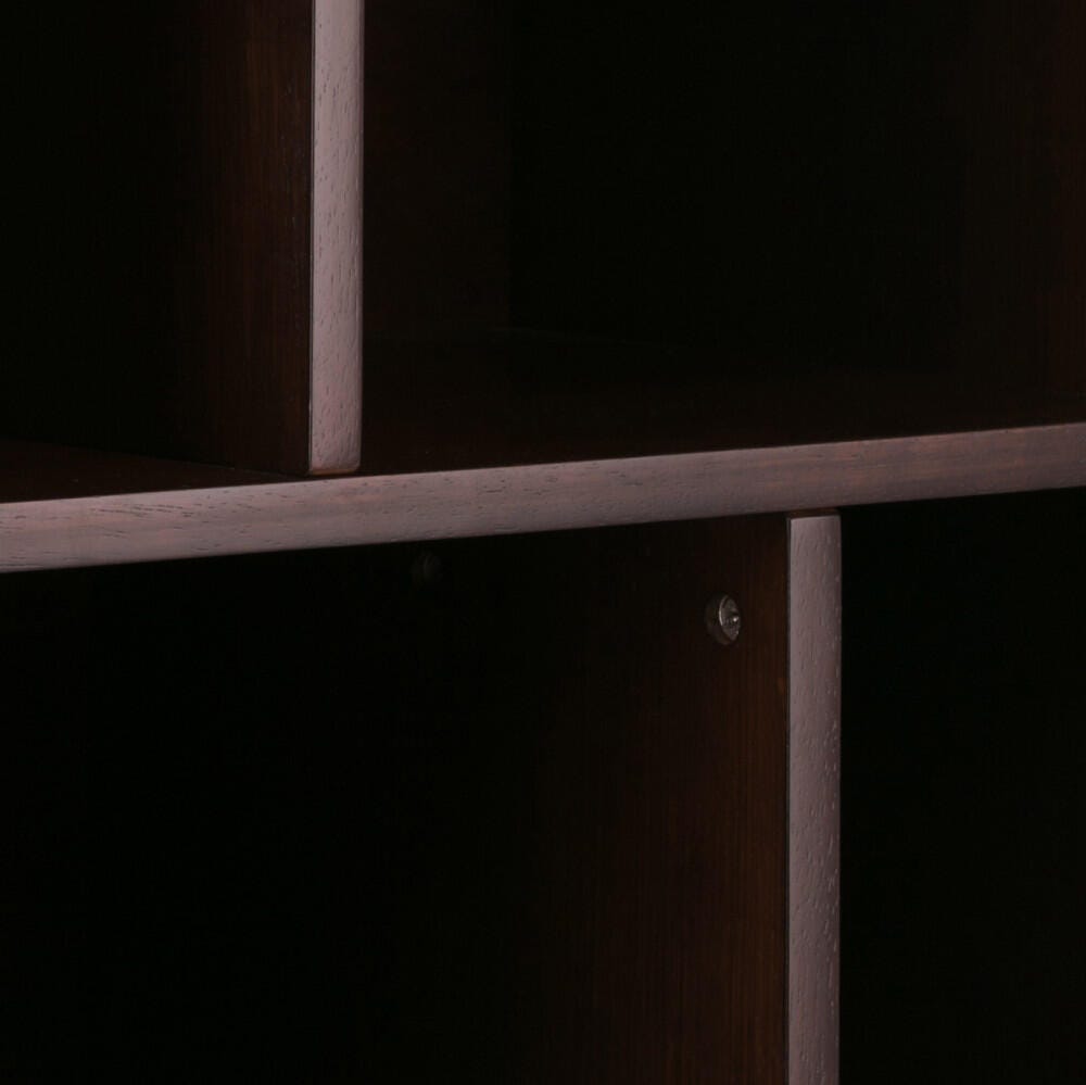 Simpli Home Draper 64" Mid Century Bookcase and Storage Unit, Brown, large