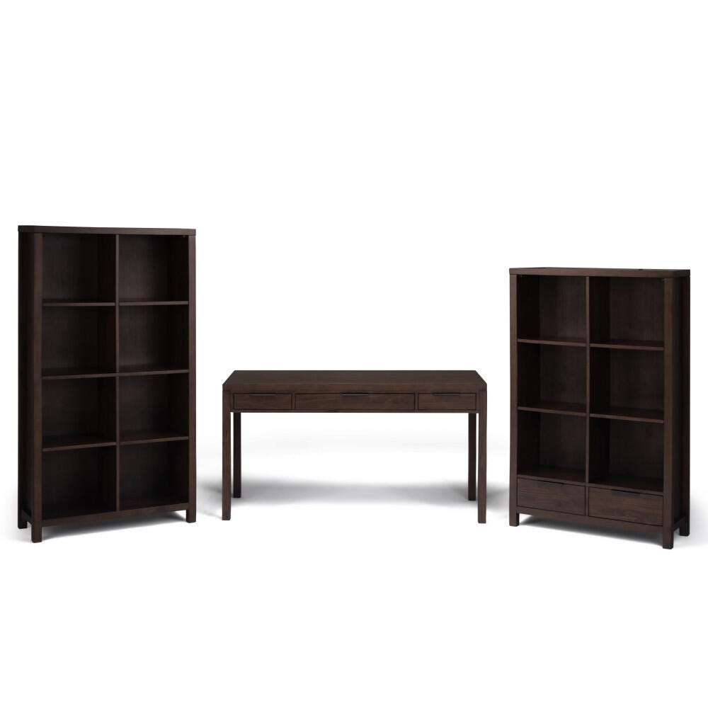 Simpli Home Hollander 60" Contemporary Desk, Brown/Dark Brown, large