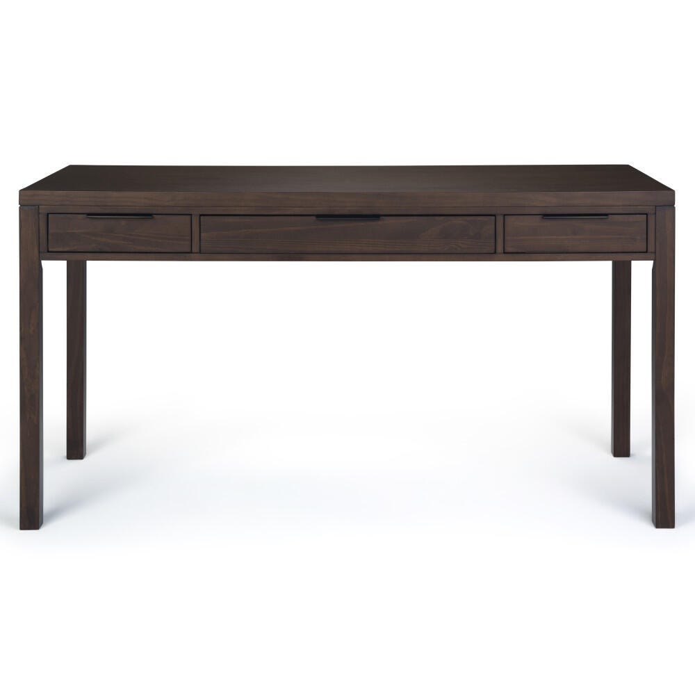 Simpli Home Hollander 60" Contemporary Desk, Brown/Dark Brown, large