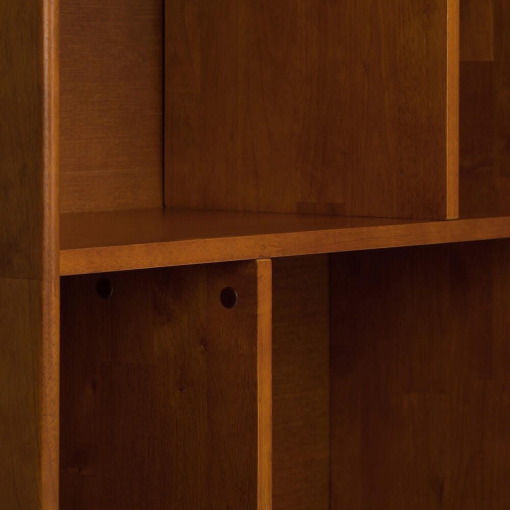 Simpli Home Draper 64" Bookcase and Storage Unit, Teak Brown, large