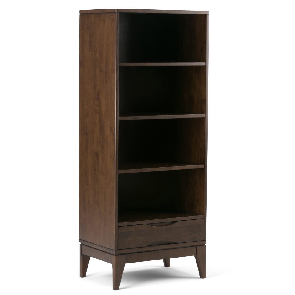 Simpli Home Harper 60" Bookcase with Storage, Brown, large