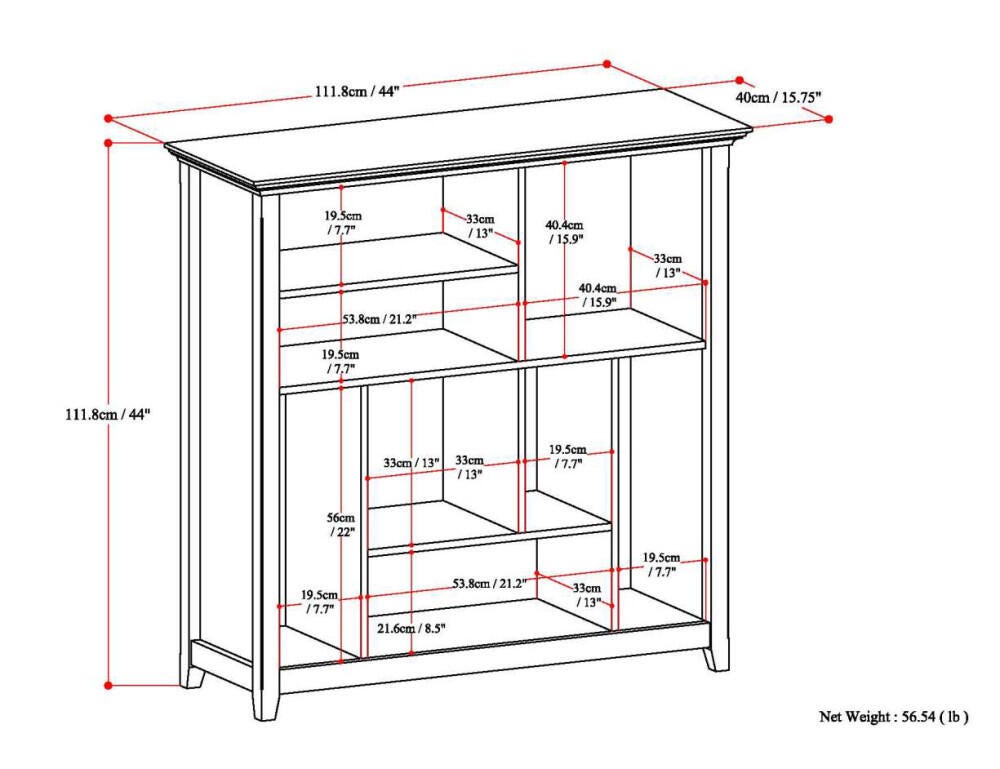 Simpli Home Amherst 44" Multi Cube Bookcase, , large