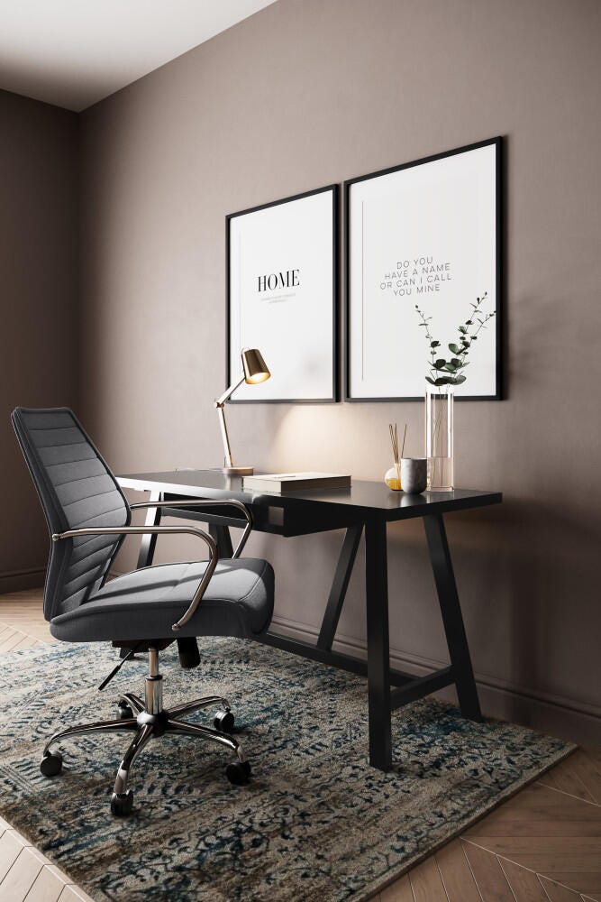 Simpli Home Dylan 60" Solid Wood Writing Desk, Black, large