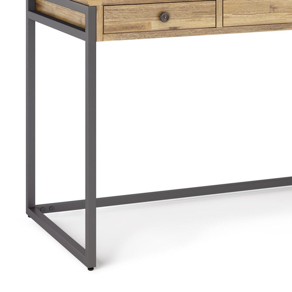 Simpli Home Ralston 60" Wooden Writing Desk, Light Brown, large