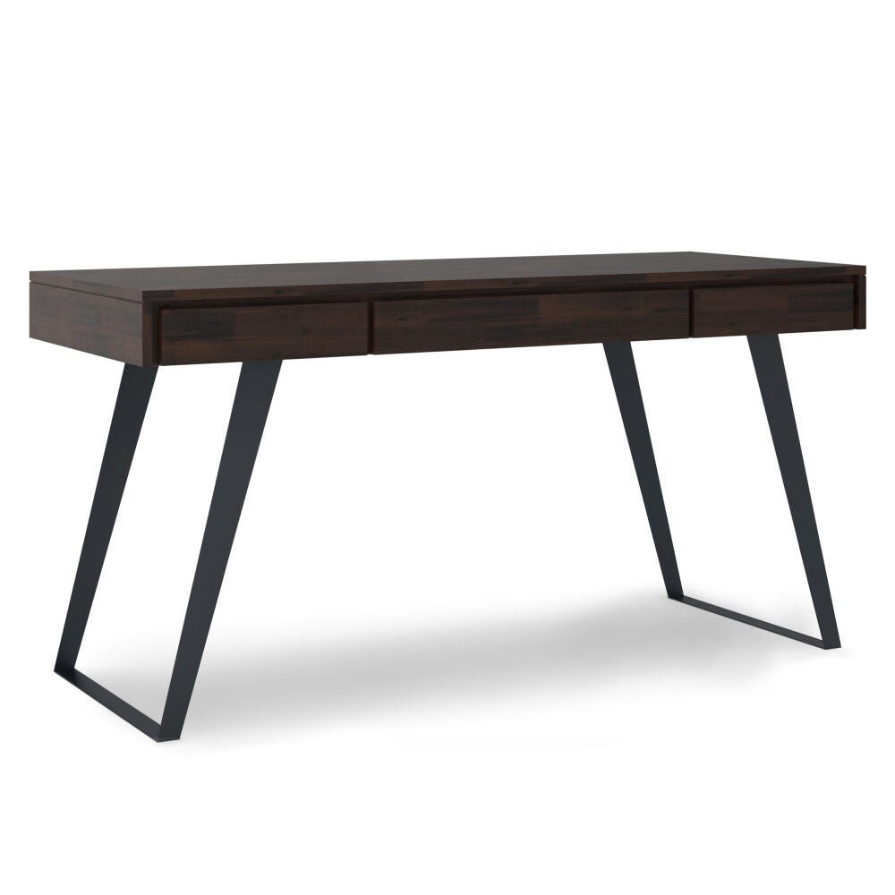 Simpli Home Lowry 54" Industrial Desk, Dark Brown, large