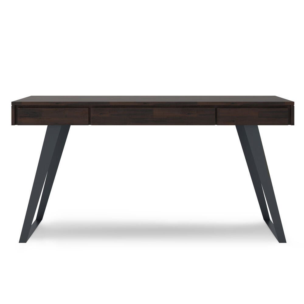 Simpli Home Lowry 54" Industrial Desk, Dark Brown, large
