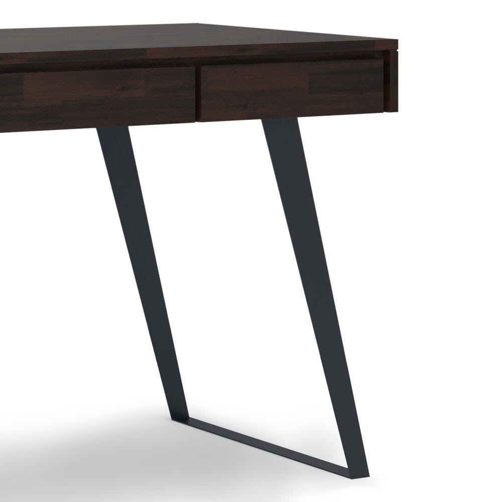 Simpli Home Lowry 54" Industrial Desk, Dark Brown, large