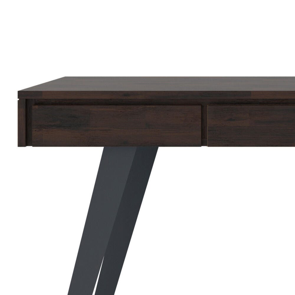 Simpli Home Lowry 54" Industrial Desk, Dark Brown, large