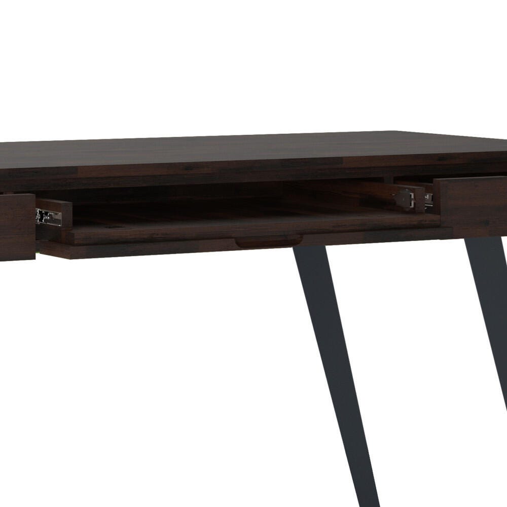Simpli Home Lowry 54" Industrial Desk, Dark Brown, large