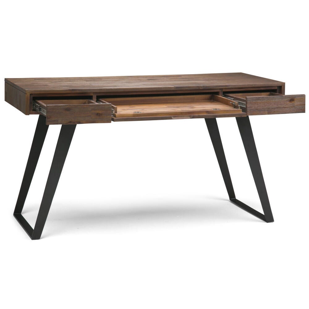 Simpli Home Lowry Industrial 54" Desk, Brown, large