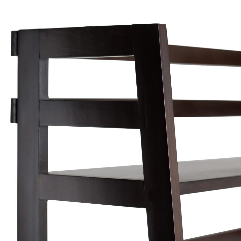 Simpli Home Acadian 63" Rustic Ladder Shelf, Brown, large