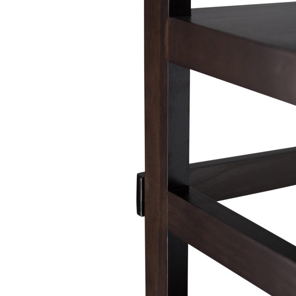Simpli Home Acadian 63" Rustic Ladder Shelf, Brown, large