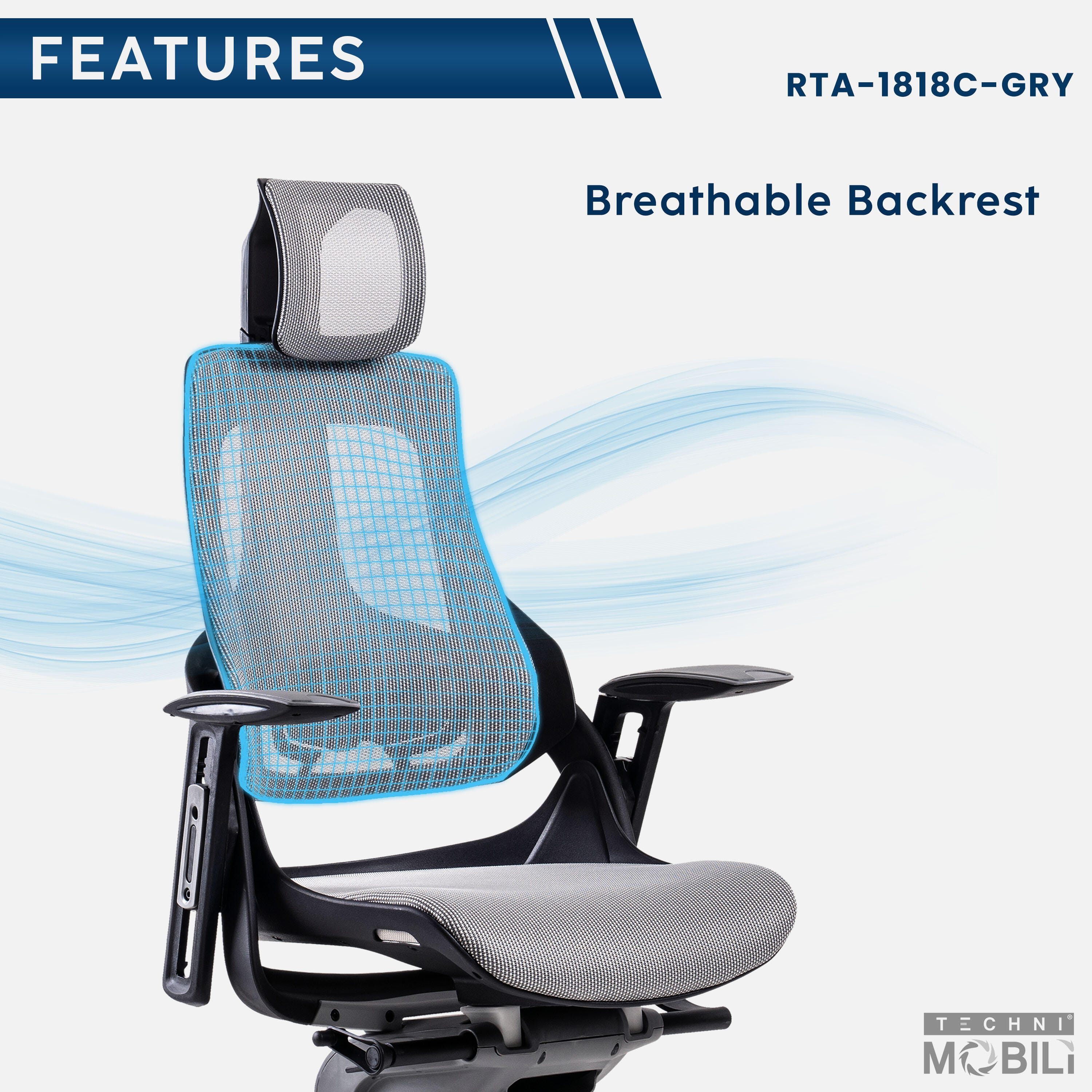 Techni Mobili LUX Ergonomic Executive Chair, , large