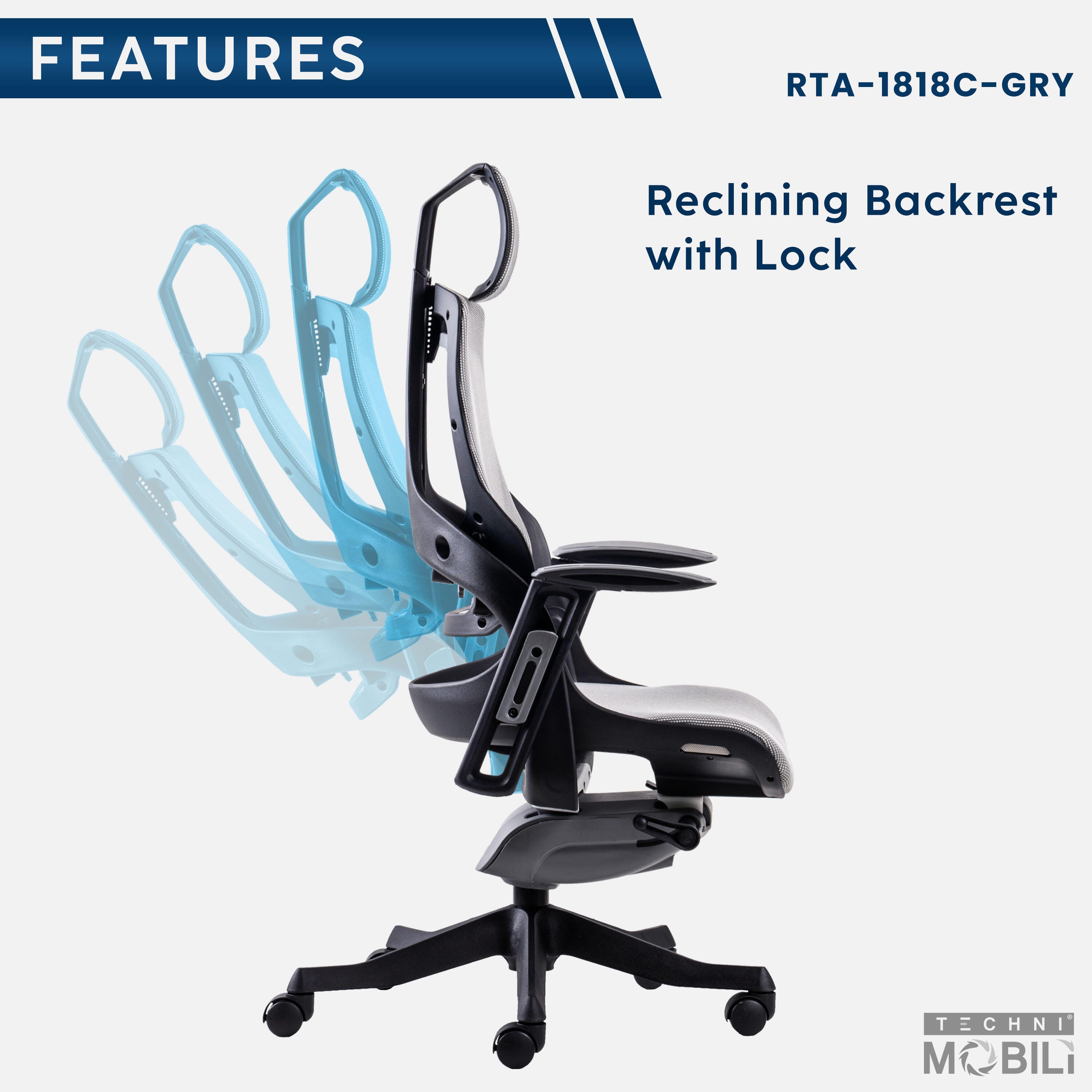 Techni Mobili LUX Ergonomic Executive Chair, , large