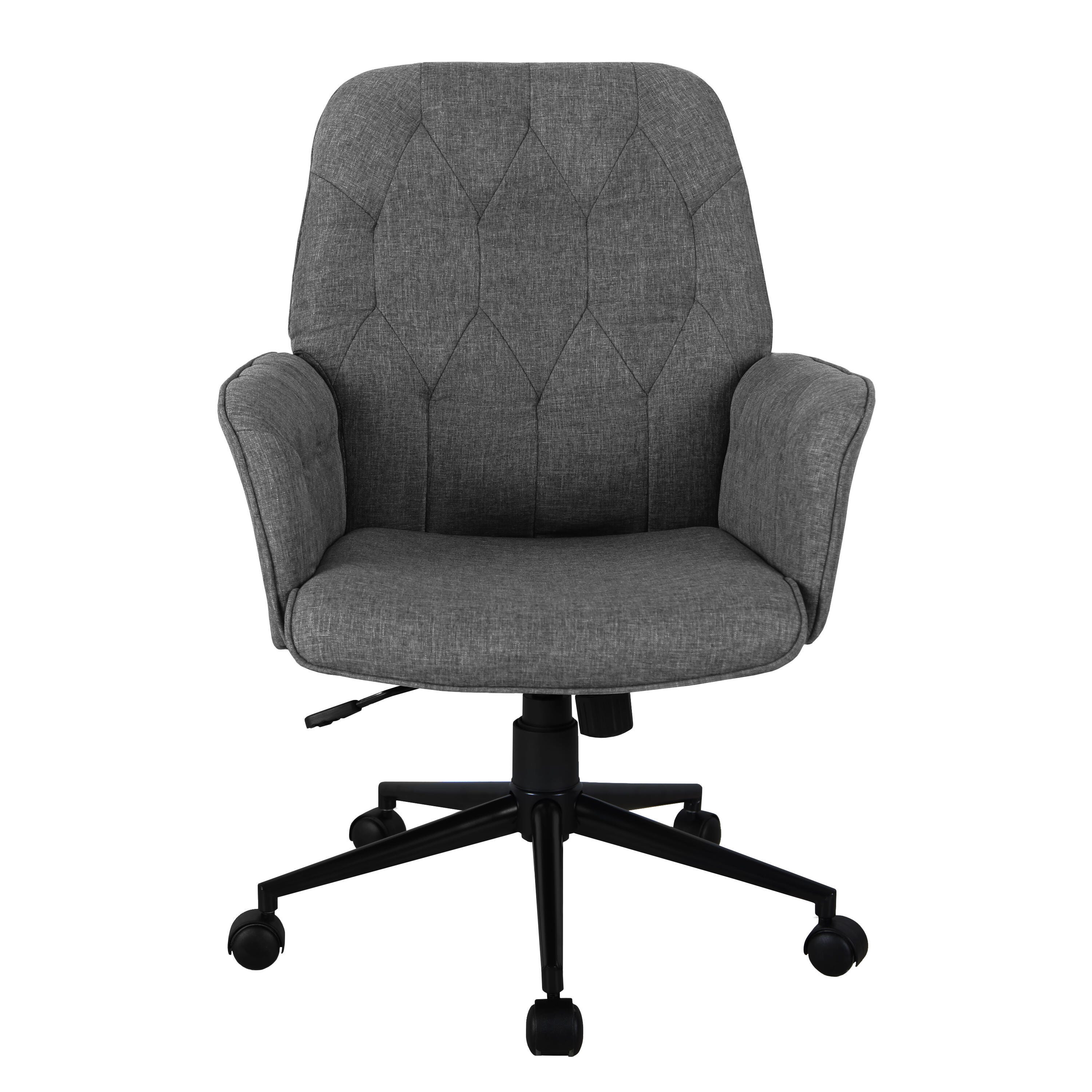Techni Mobili Modern Tufted Office Chair with Arms, , large