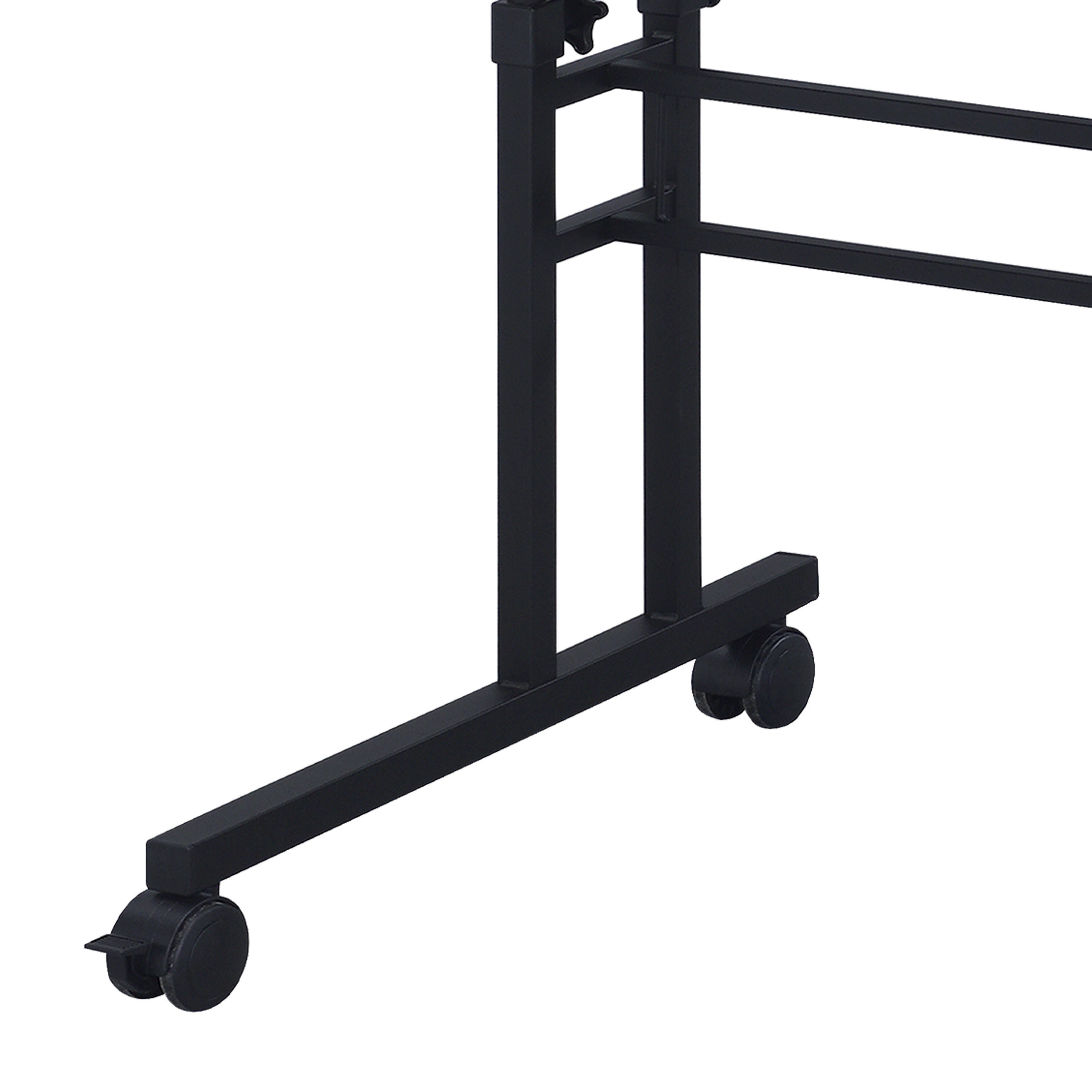 Techni Mobili Rolling Writing Desk with Height Adjustable Desktop, Black, large