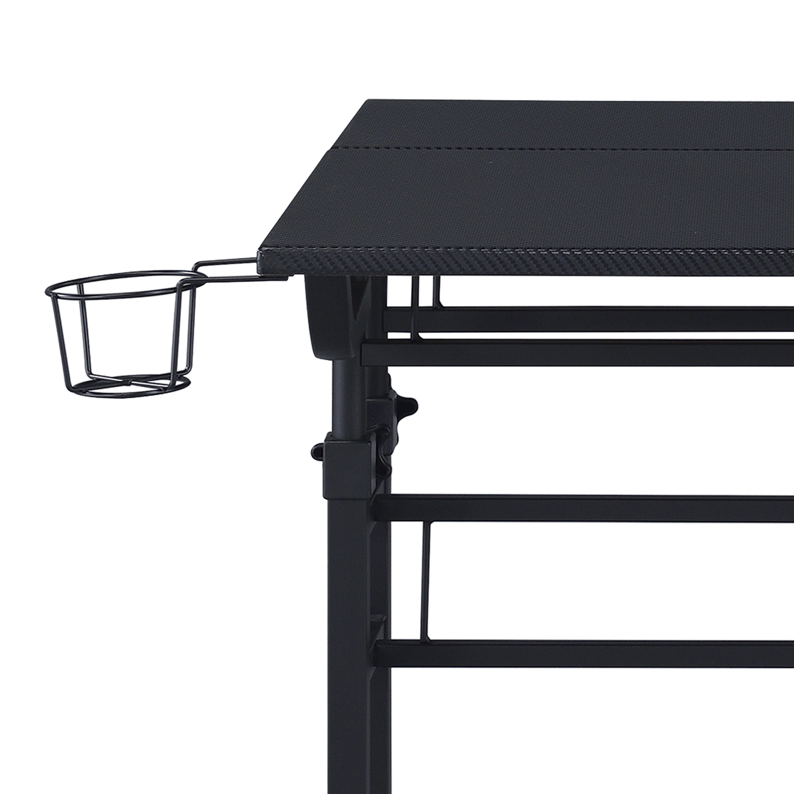 Techni Mobili Rolling Writing Desk with Height Adjustable Desktop, Black, large