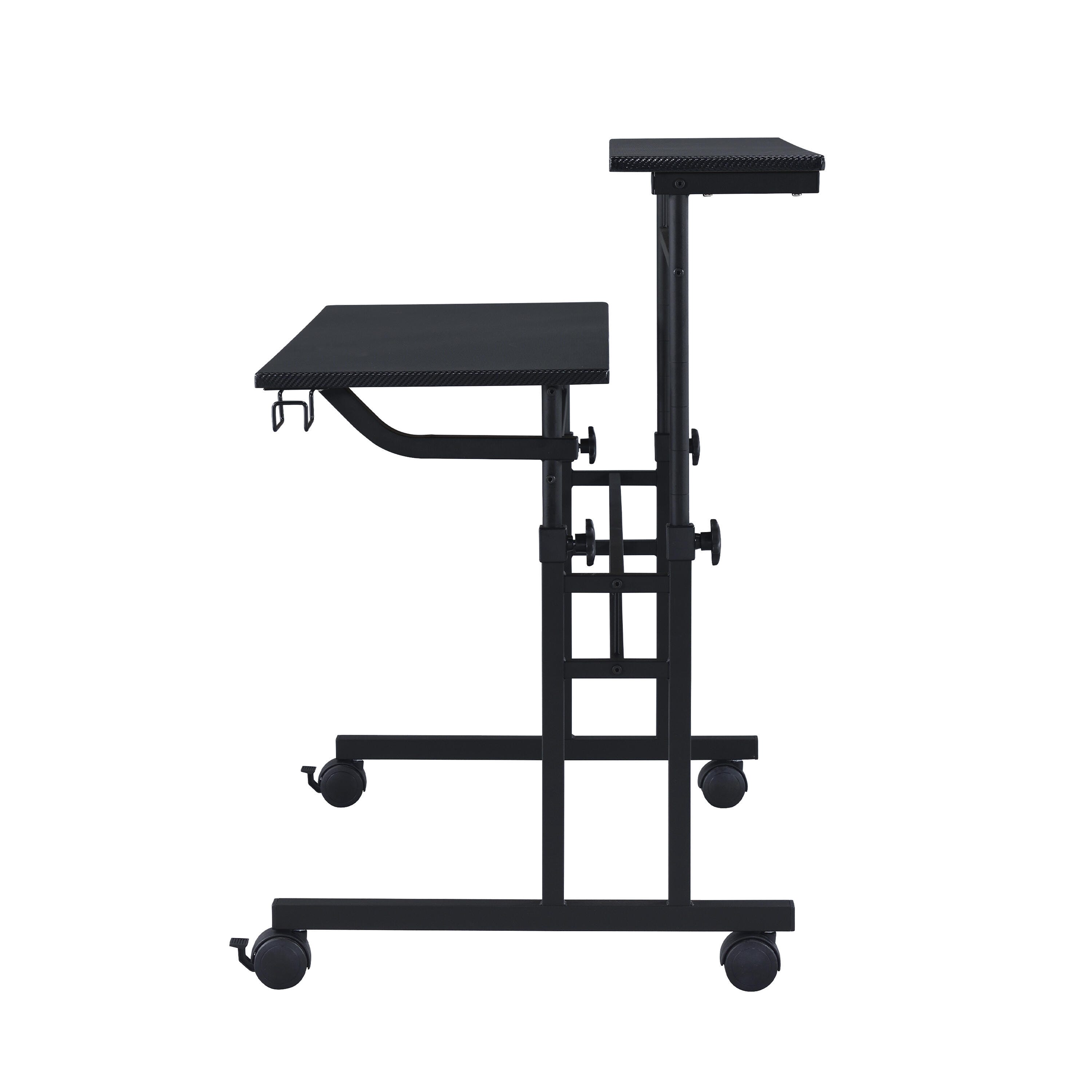 Techni Mobili Rolling Writing Desk with Height Adjustable Desktop, Black, large
