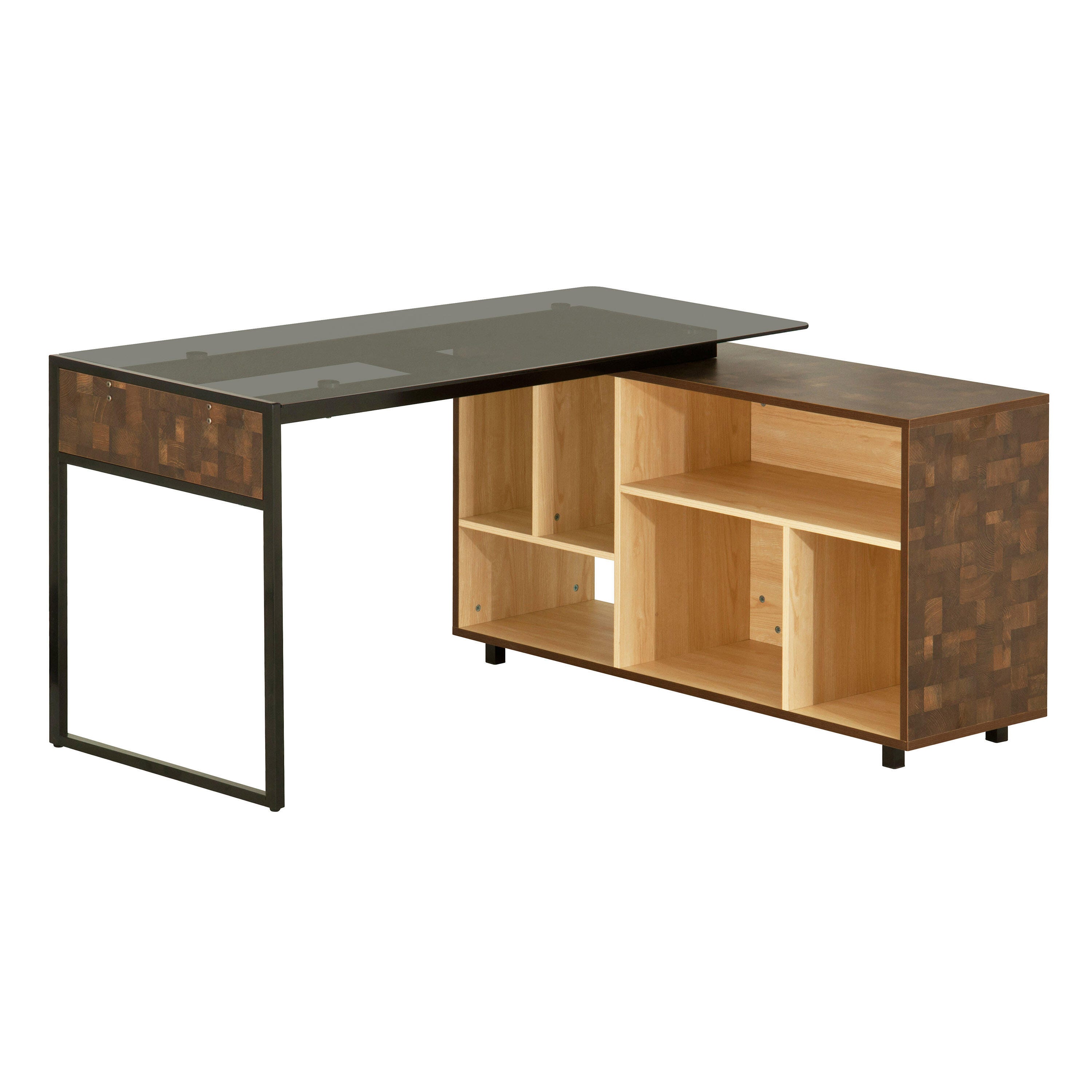 Techni Mobili L-Shape Corner Desk with Multiple Storage