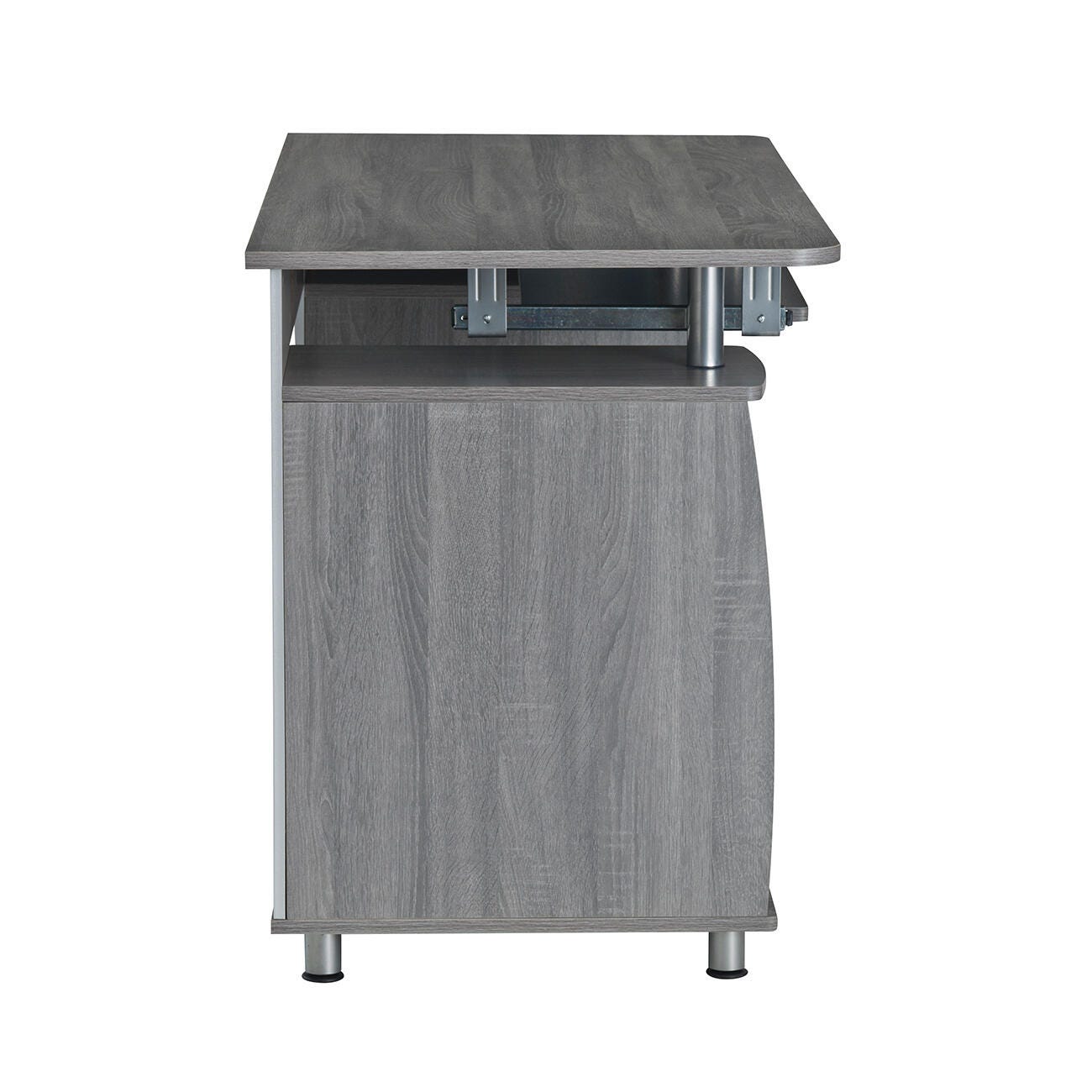 Techni Mobili Workstation Computer Desk with Storage, Gray, large