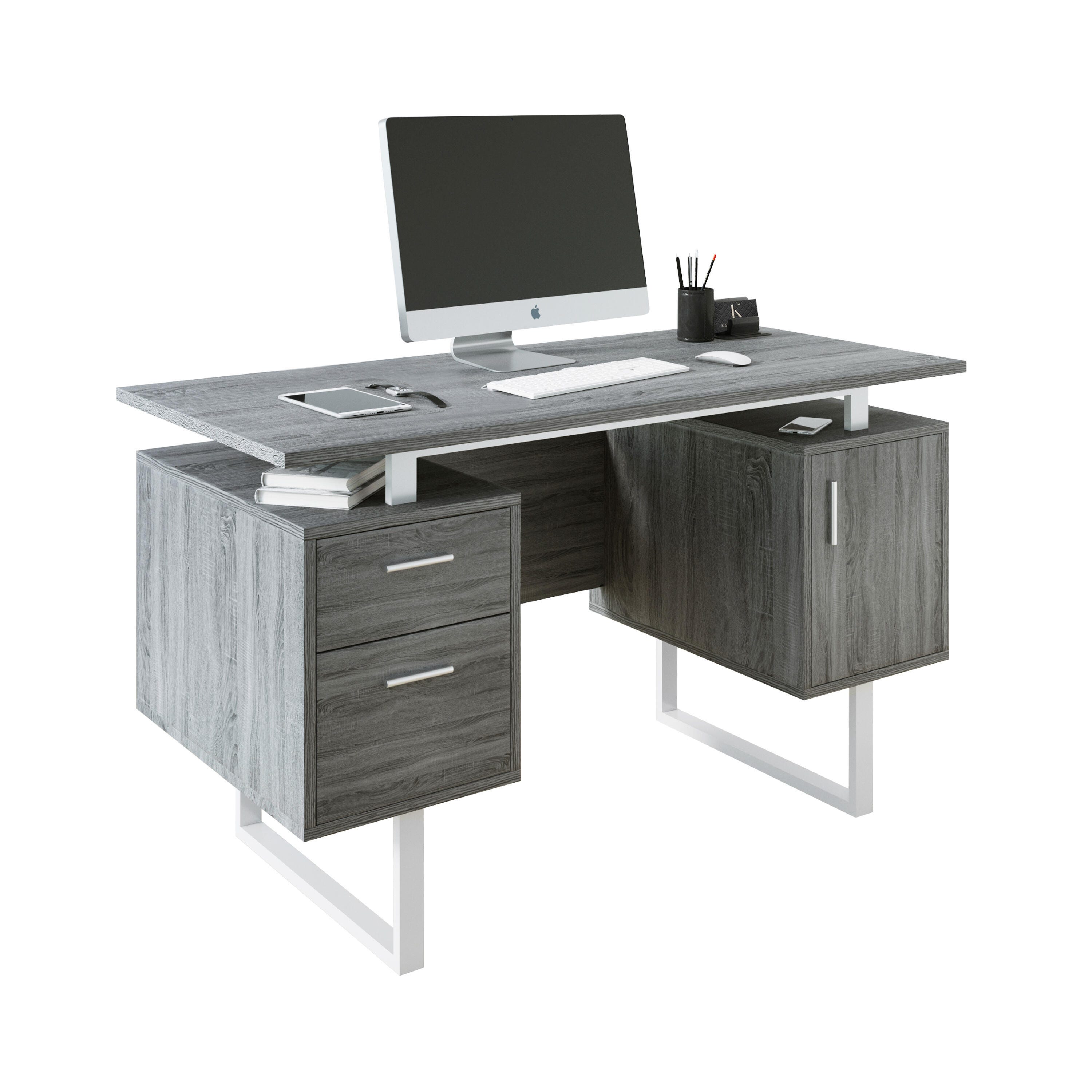 Techni Mobili Modern Office Desk with Storage, , large