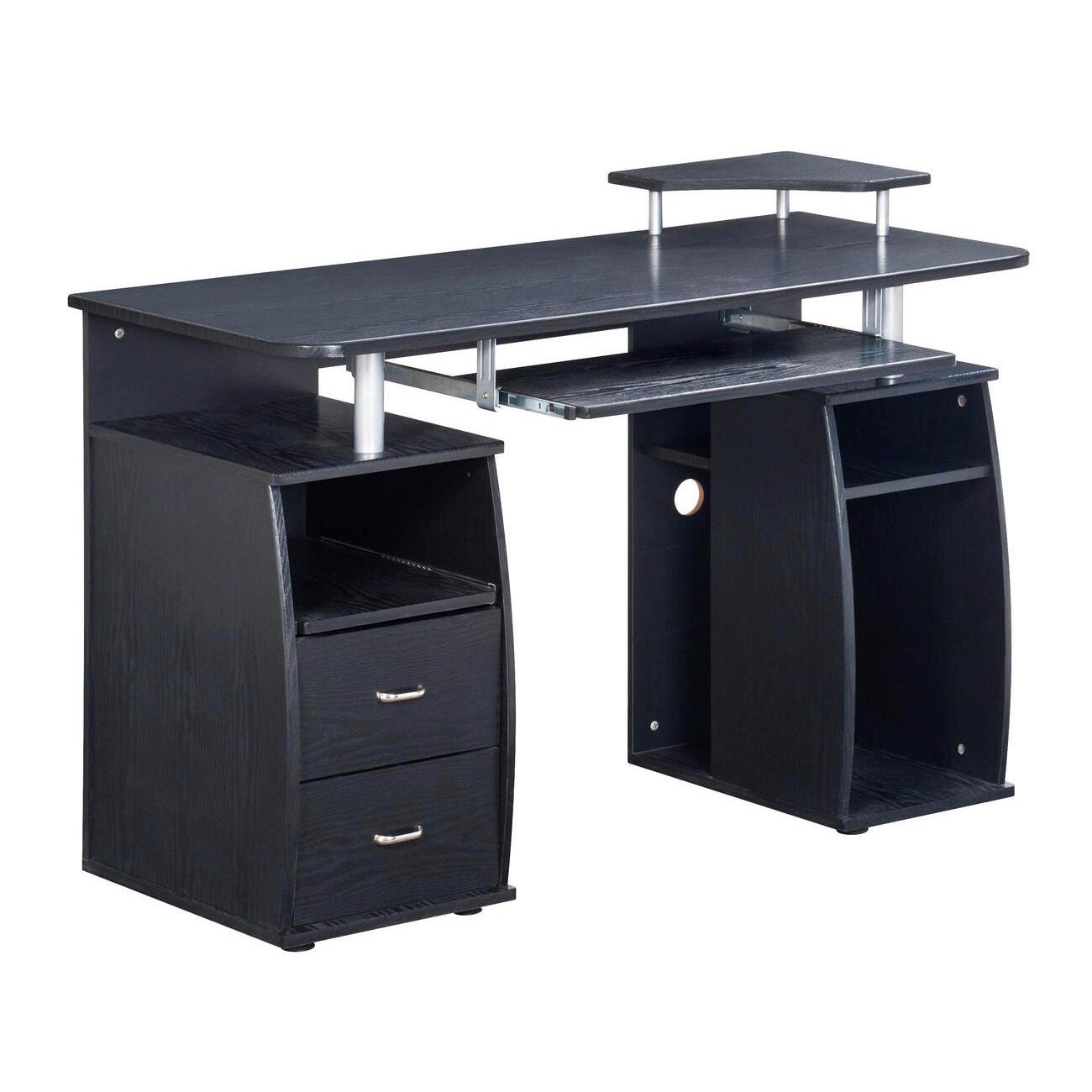 Techni Mobili Computer Workstation Desk With Storage, Espresso, large