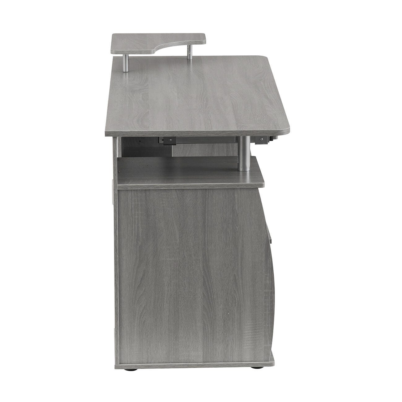 Techni Mobili Computer Workstation Desk With Storage, Gray, large
