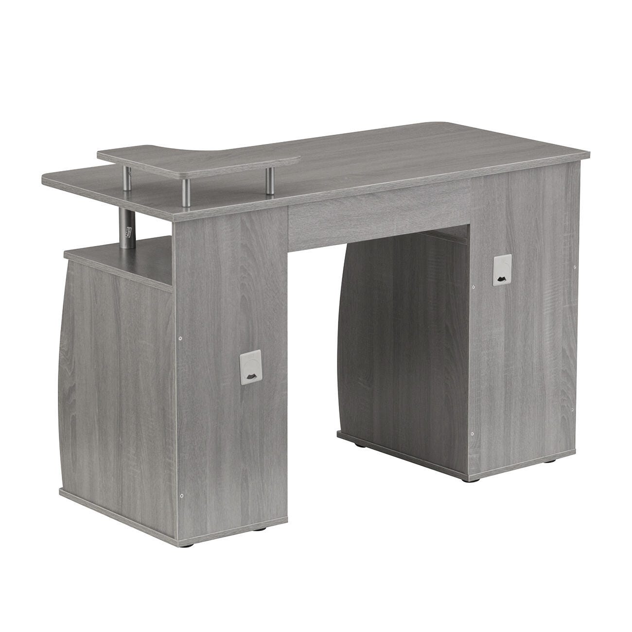 Techni Mobili Computer Workstation Desk With Storage, Gray, large
