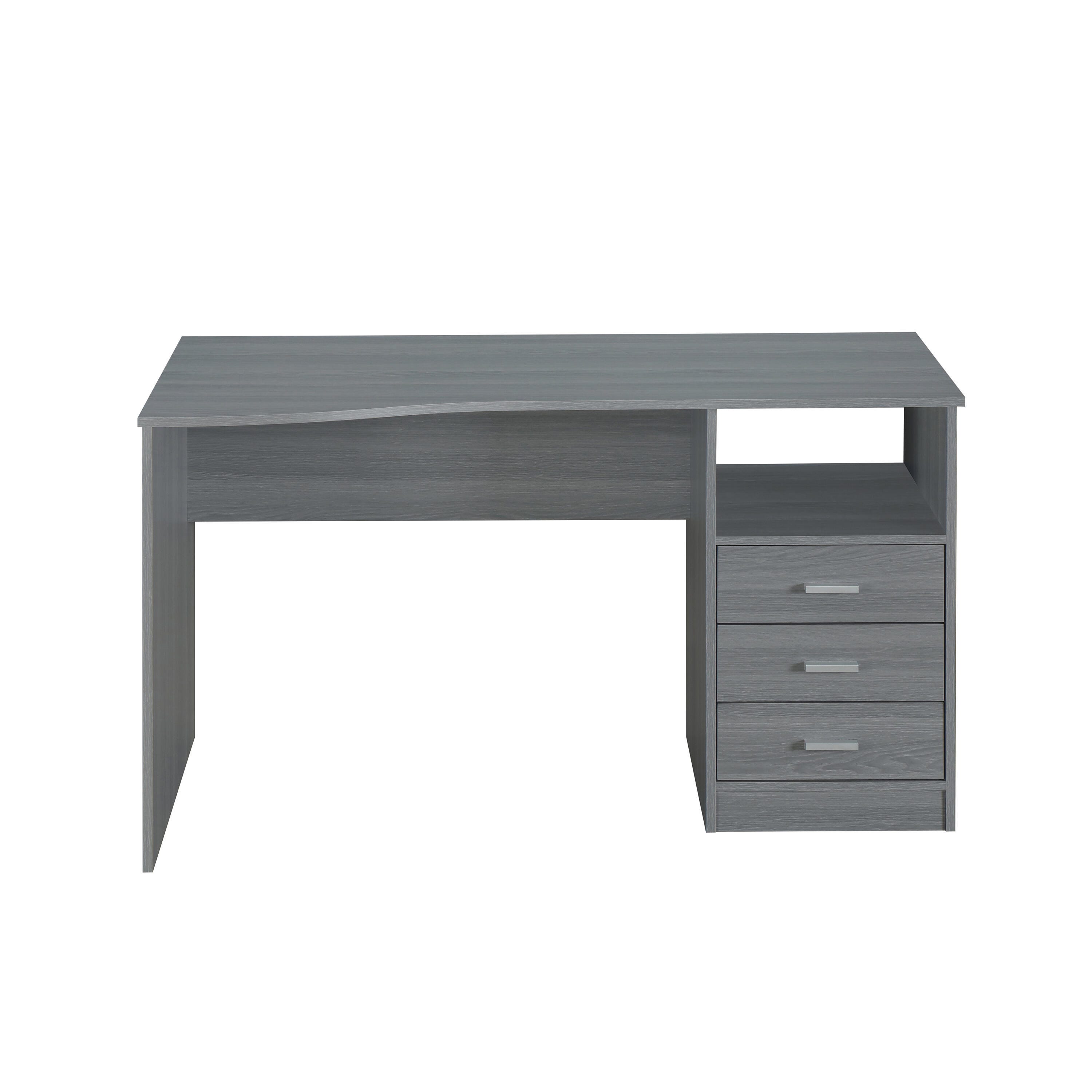 Techni Mobili Computer Desk with Drawers, Gray, large