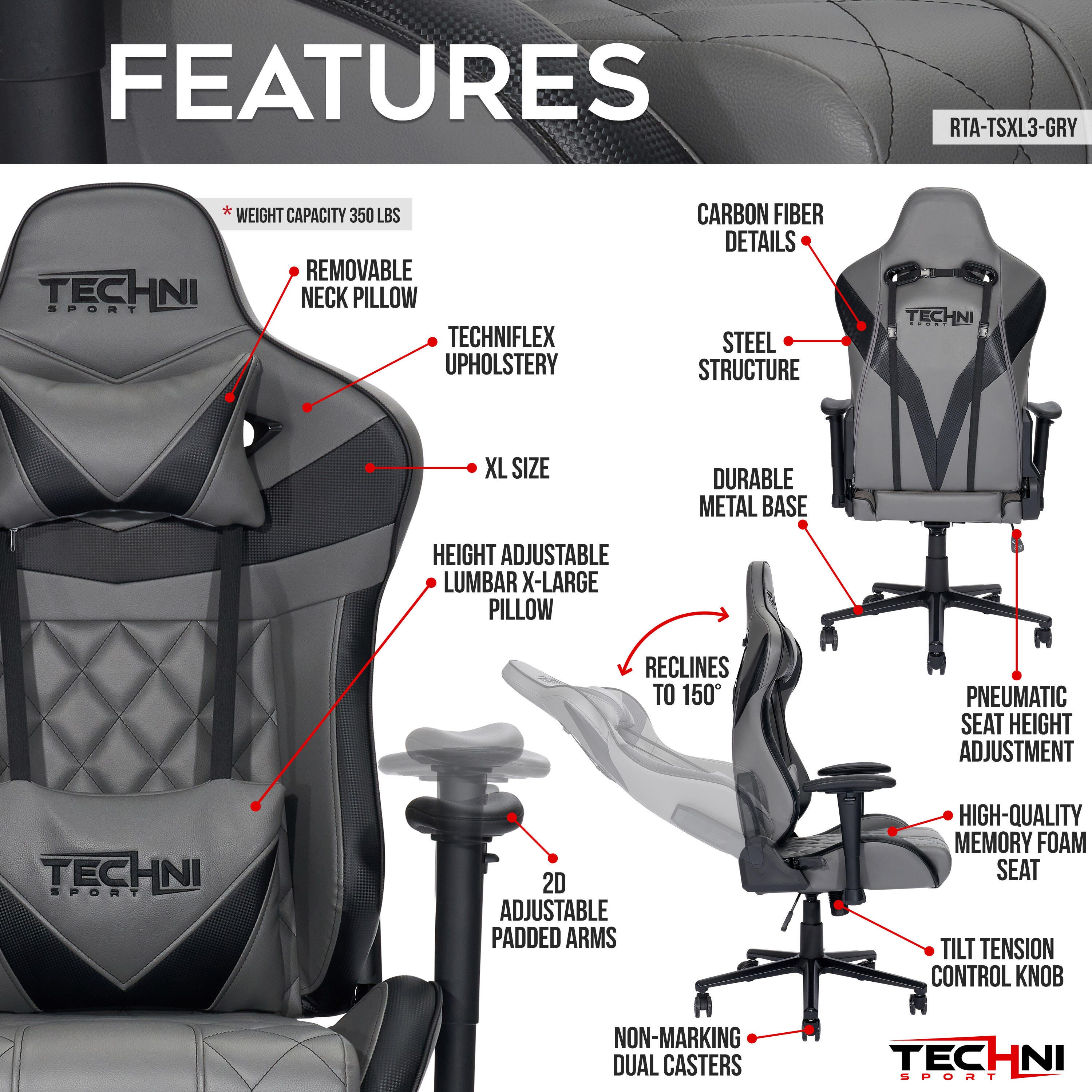 Techni Sport XL Ergonomic Gaming Chair | Ashley