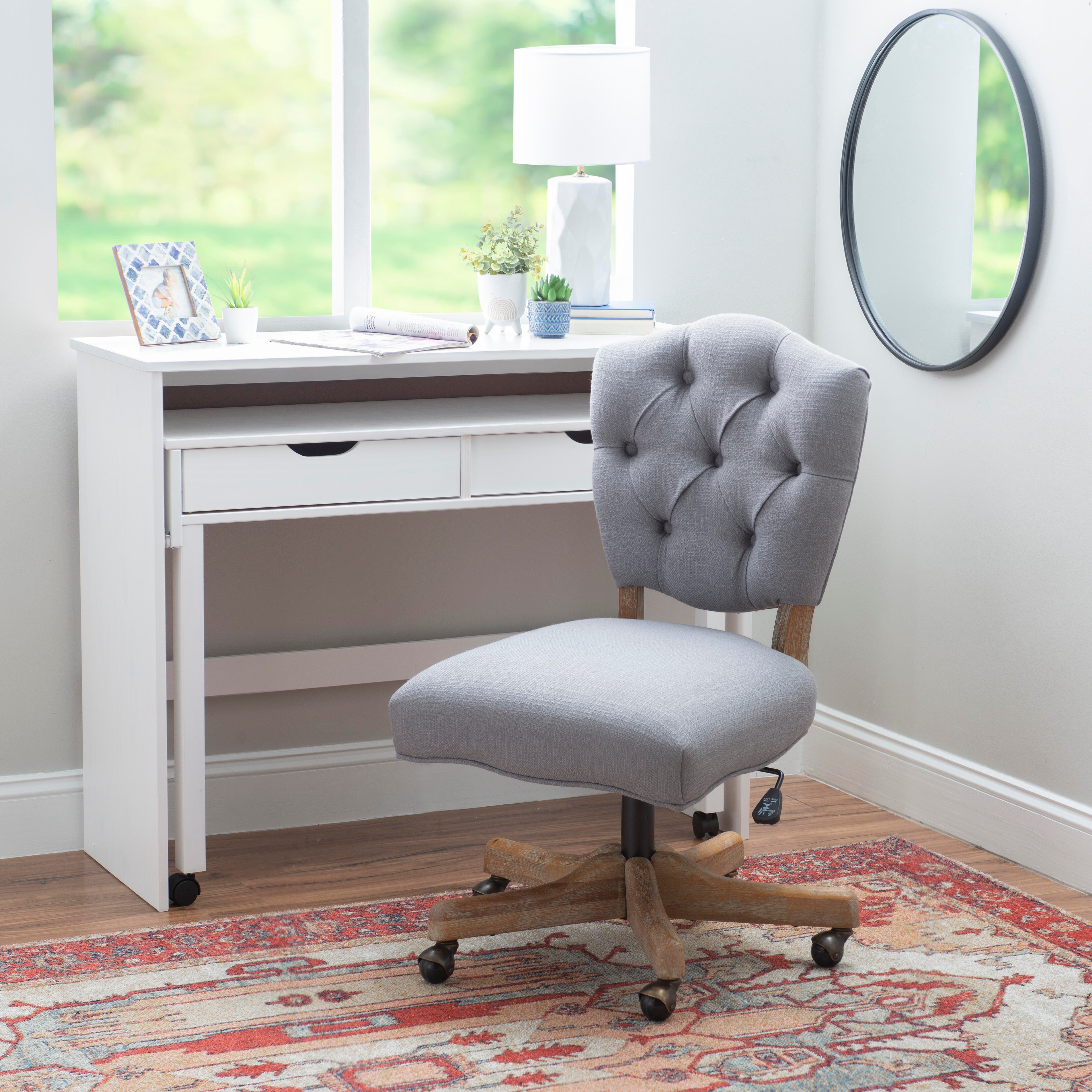 Linon Kelsey Office Chair, Gray, large