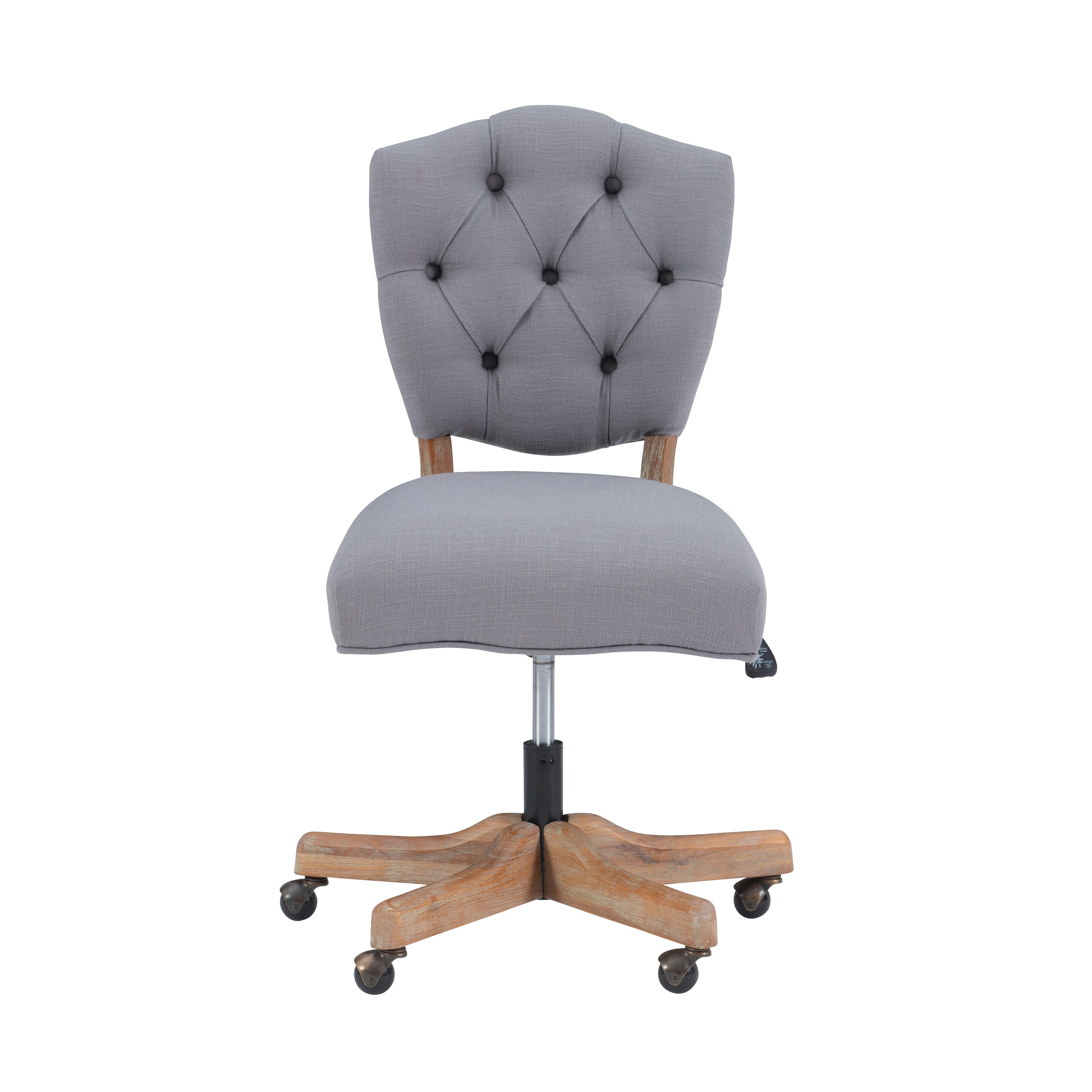 Linon Kelsey Office Chair, Gray, large