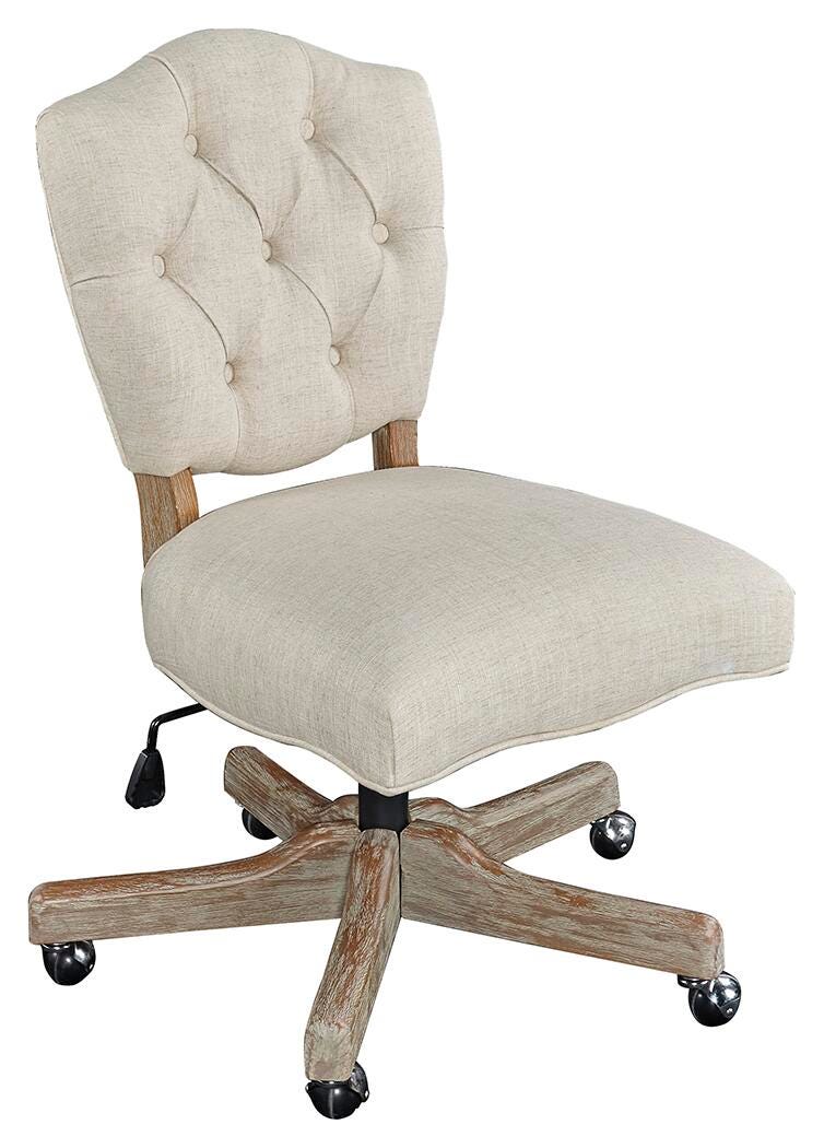 Linon Kelsey Office Chair, Cream, large
