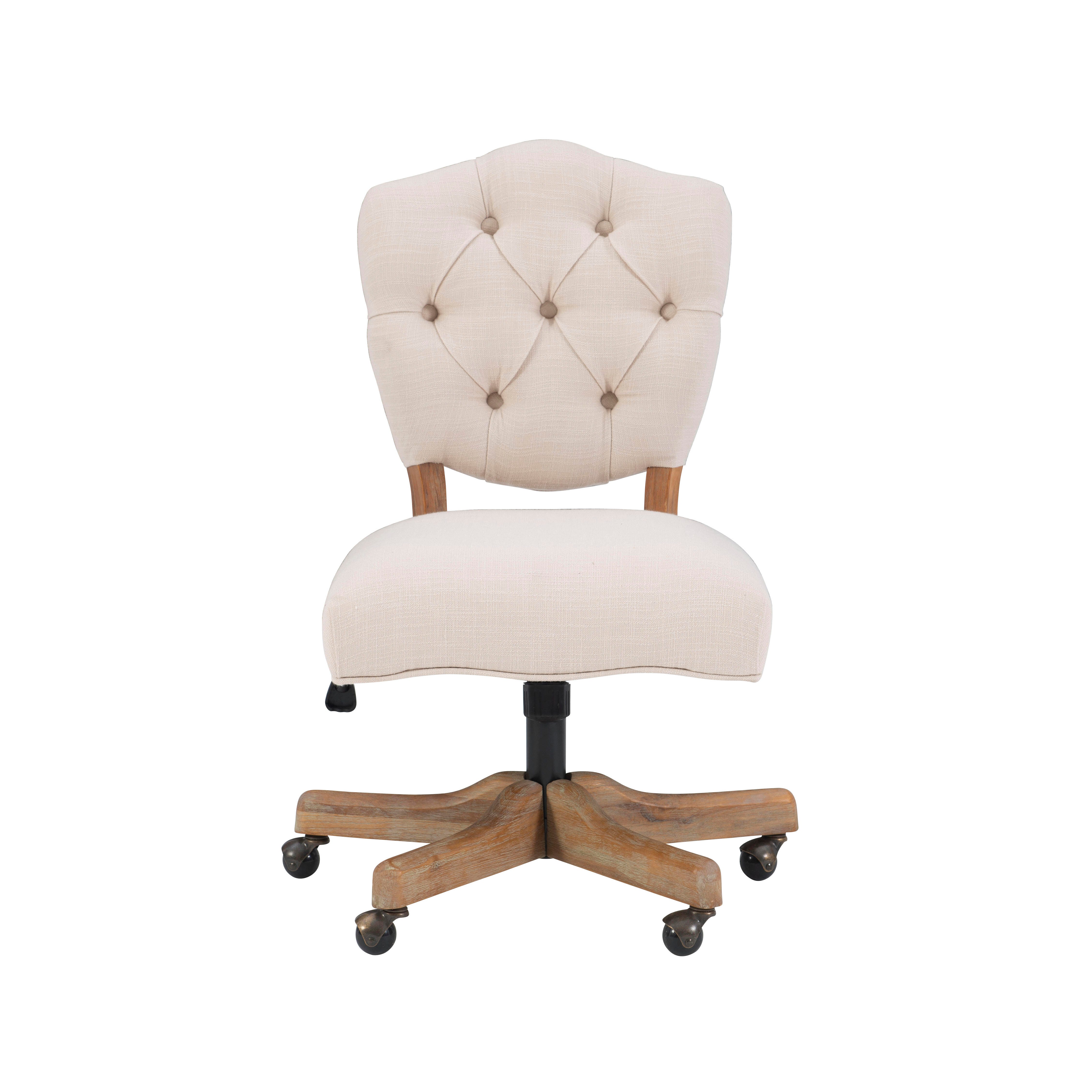 Linon Kelsey Office Chair, Cream, large