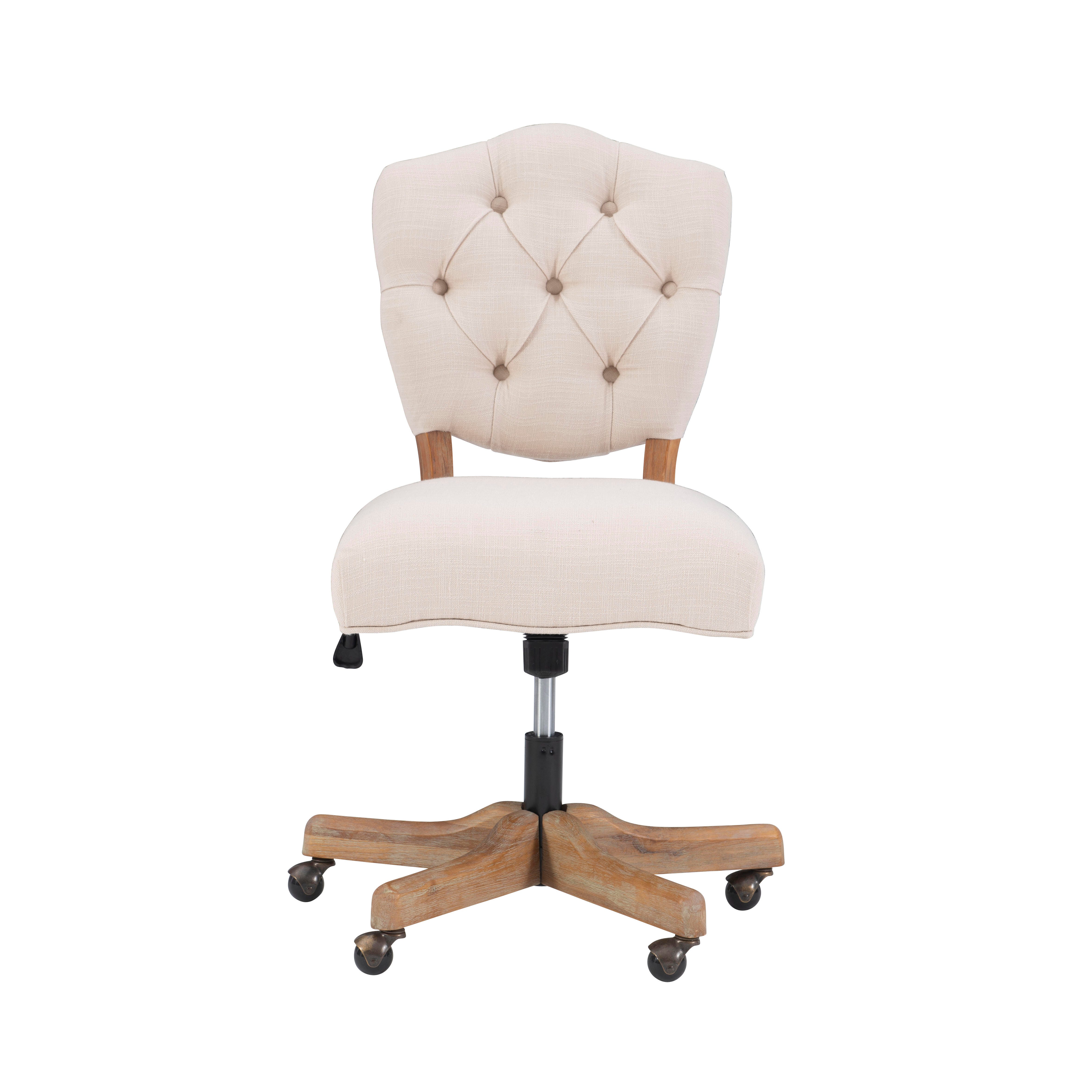 Linon Kelsey Office Chair, Cream, large