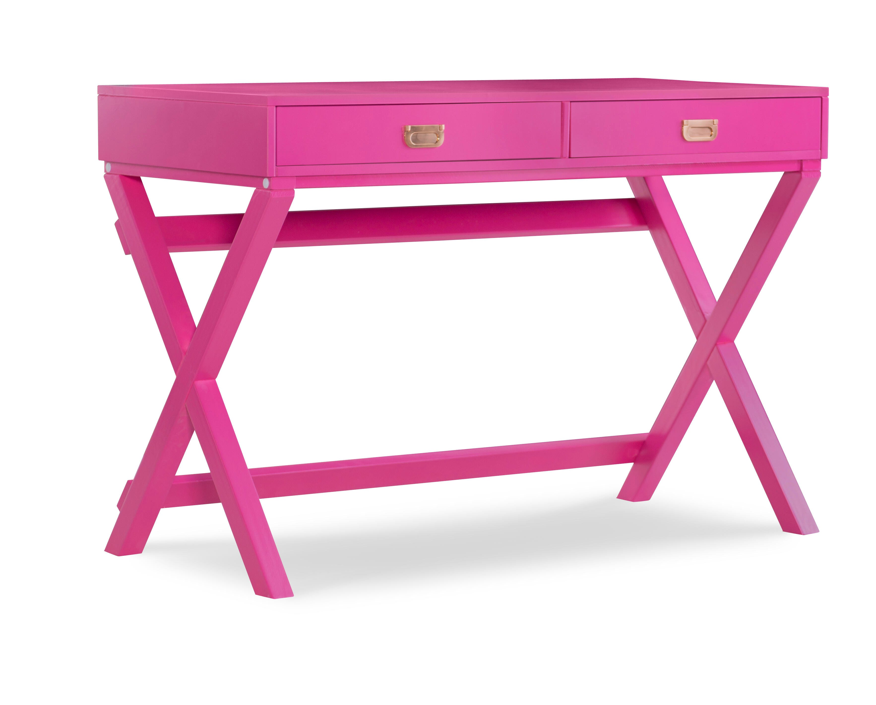 Linon Paige Desk, Raspberry Pink, large