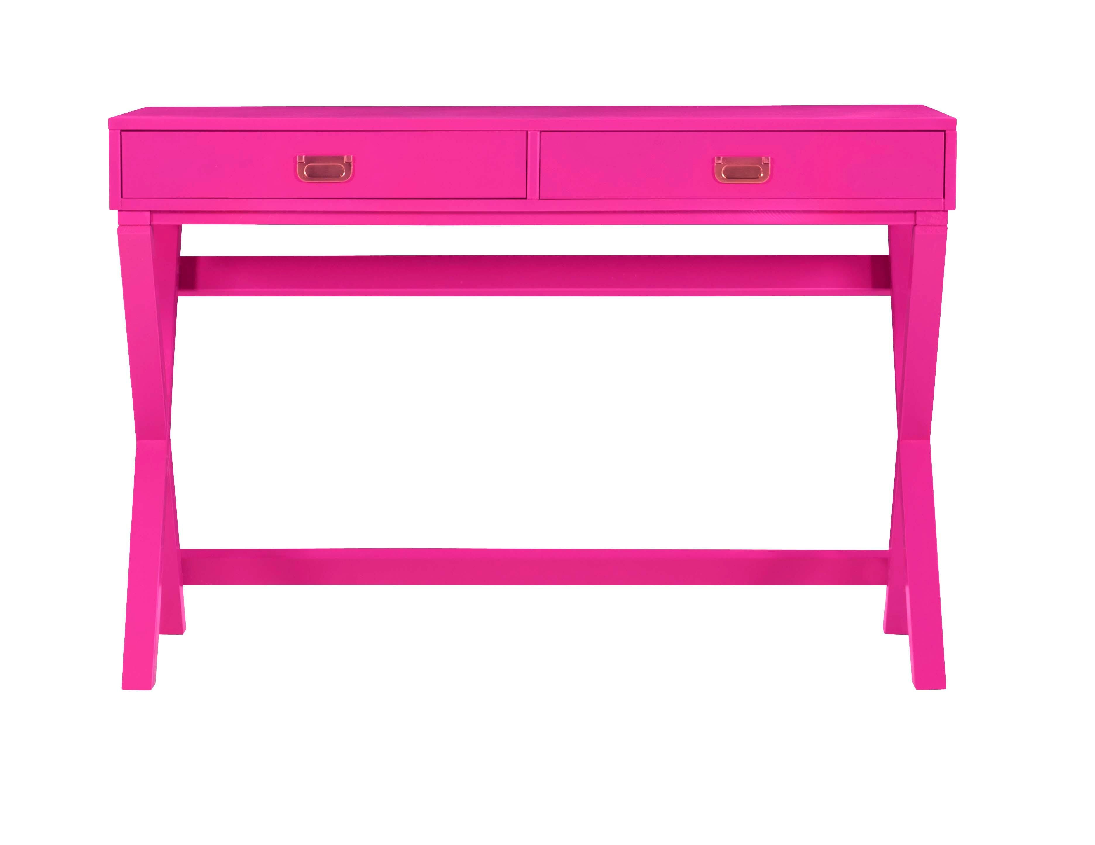 Linon Paige Desk, Raspberry Pink, large