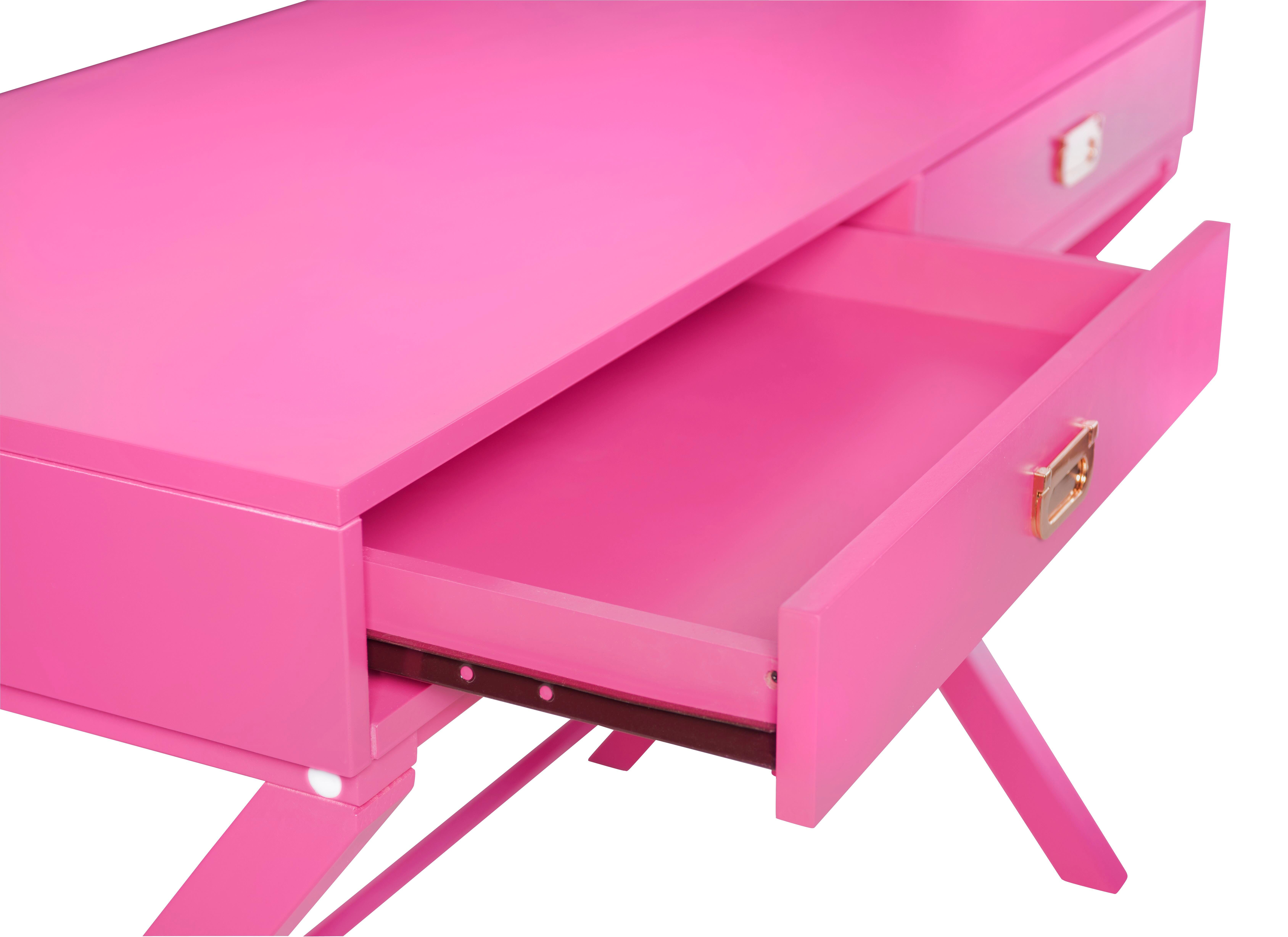Linon Paige Desk, Raspberry Pink, large