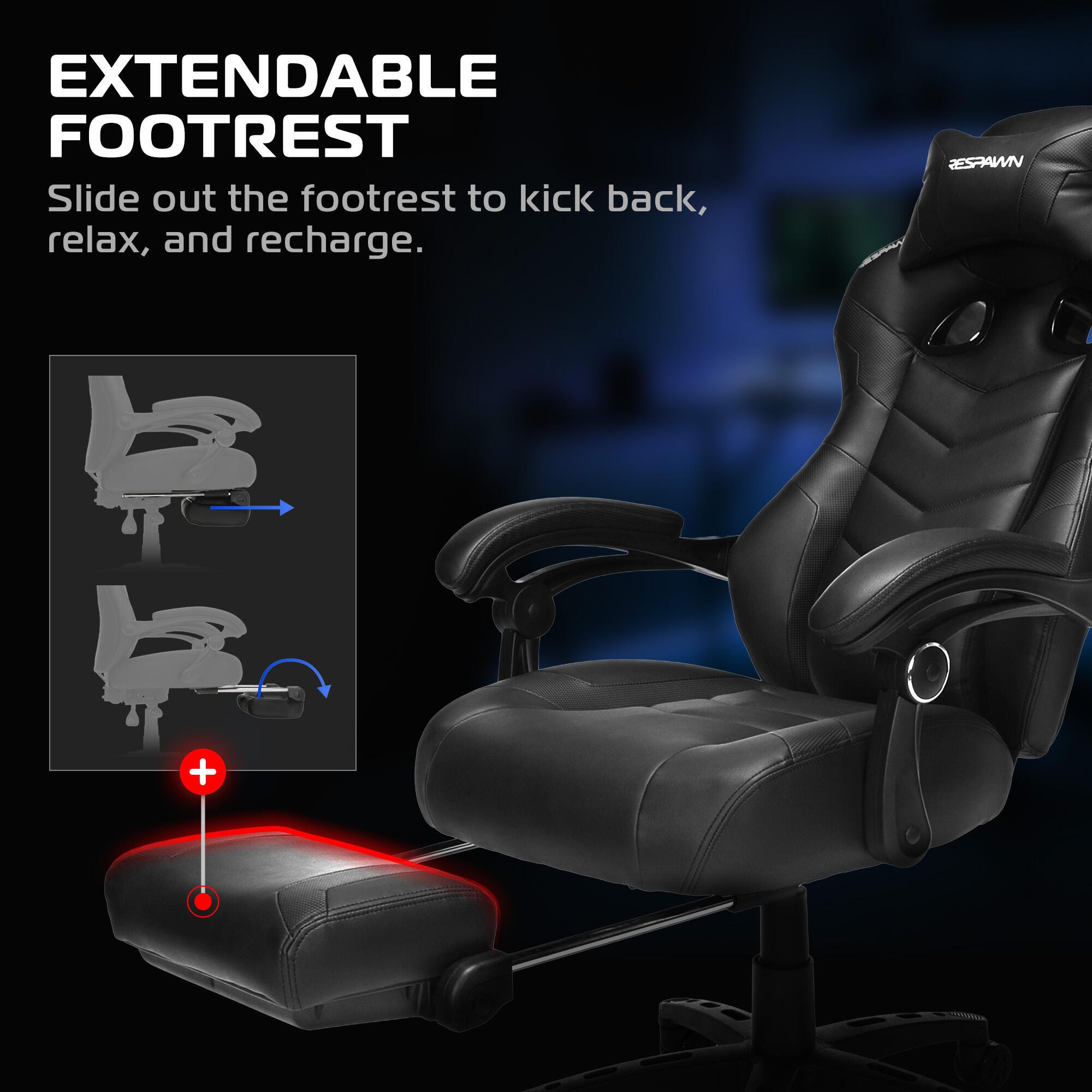 RESPAWN 110 Pro Gaming Chair, Black, large