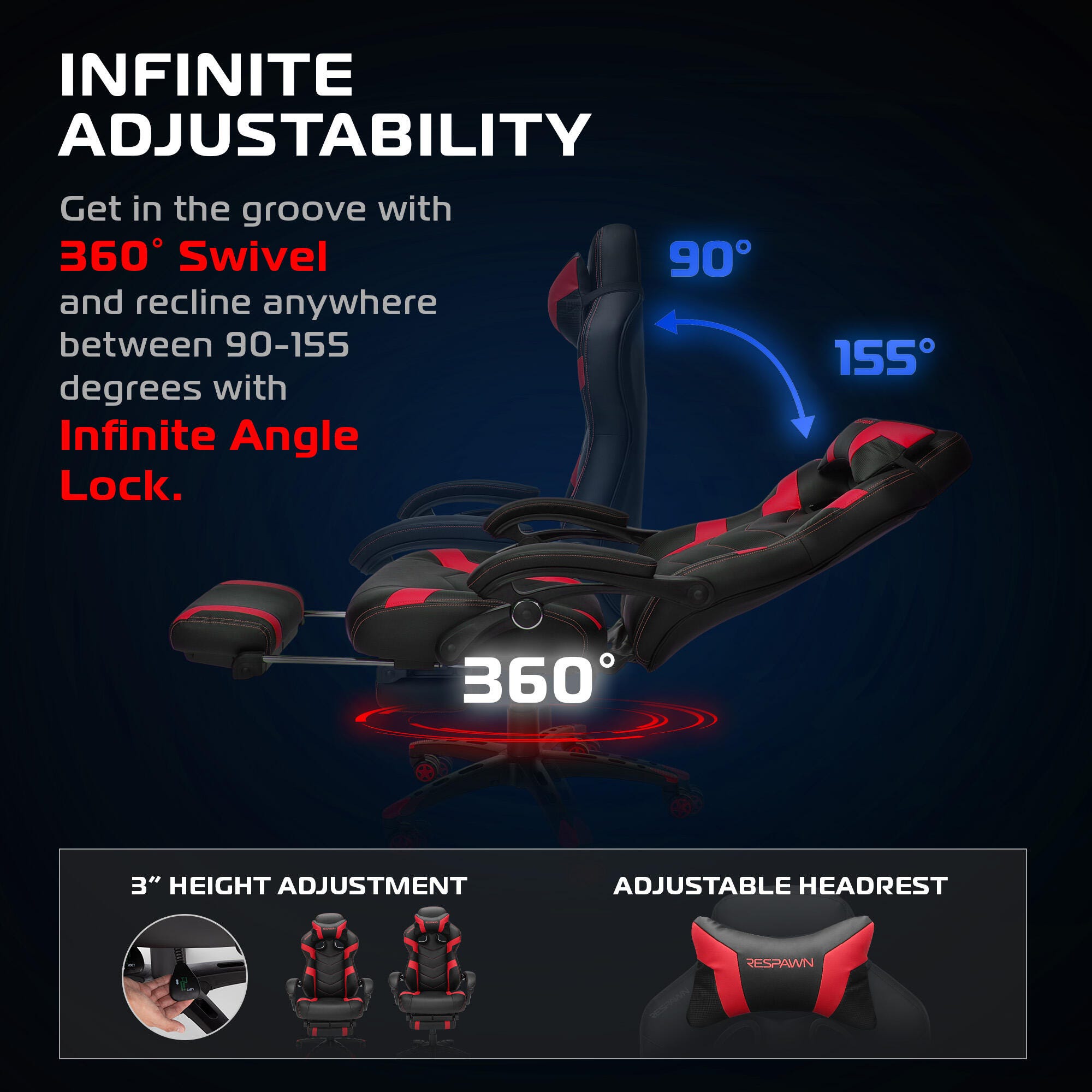 RESPAWN 110 Pro Gaming Chair, Red, large
