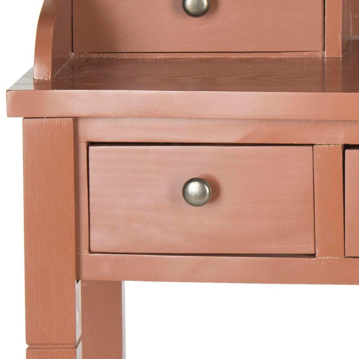 5 Drawer Writing Desk, Brown, large