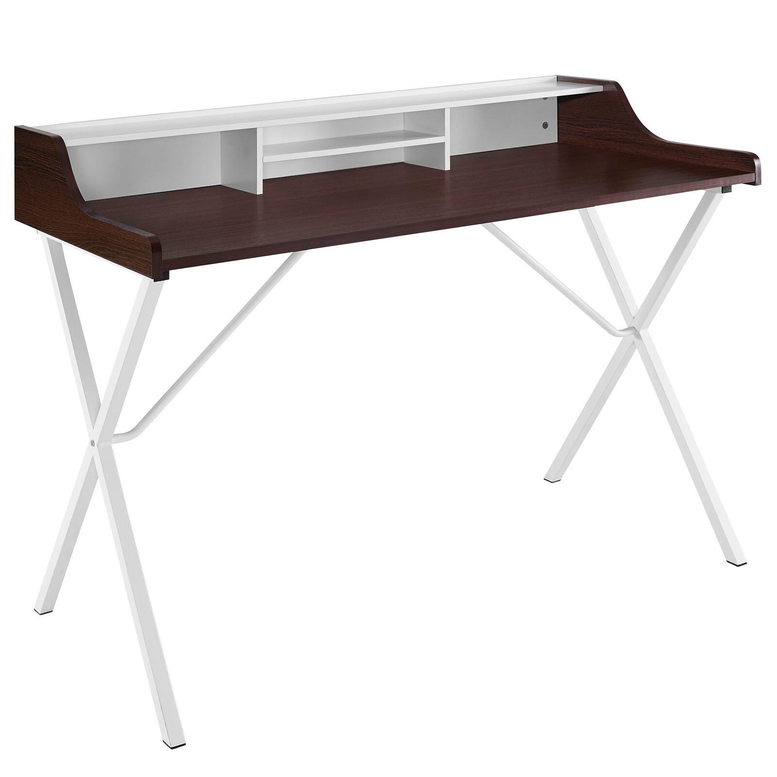 Modway Bin Office Desk, Cherry, large