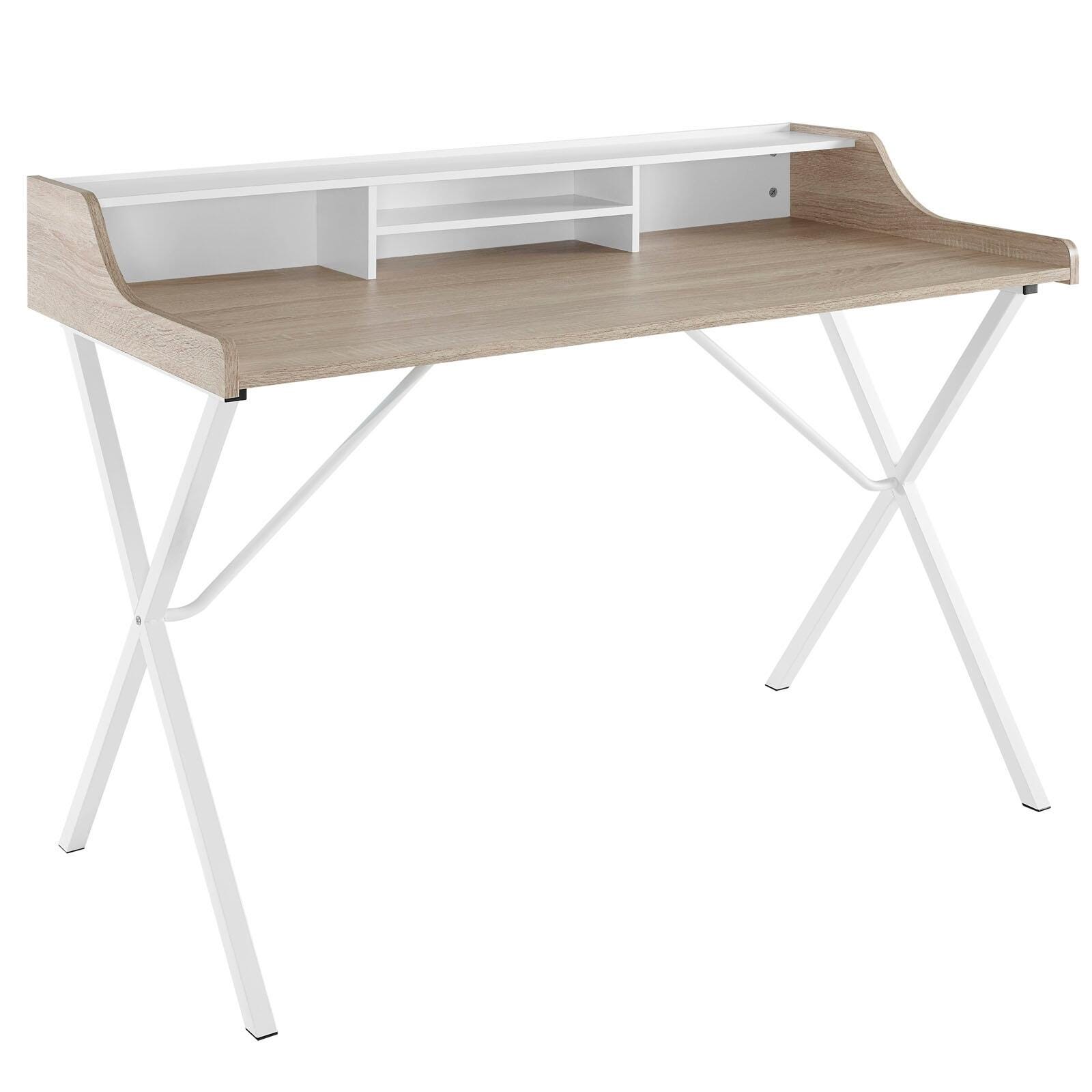 Modway Bin Office Desk, Oak, large