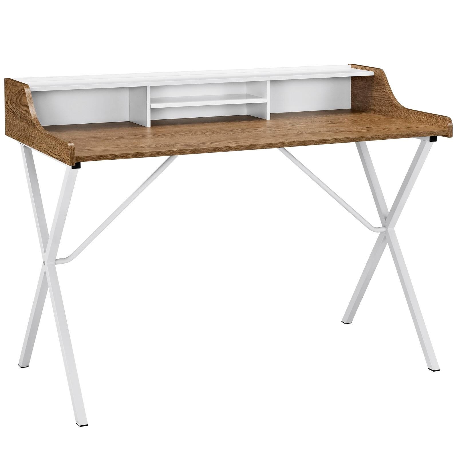 Modway Bin Office Desk, Walnut, large