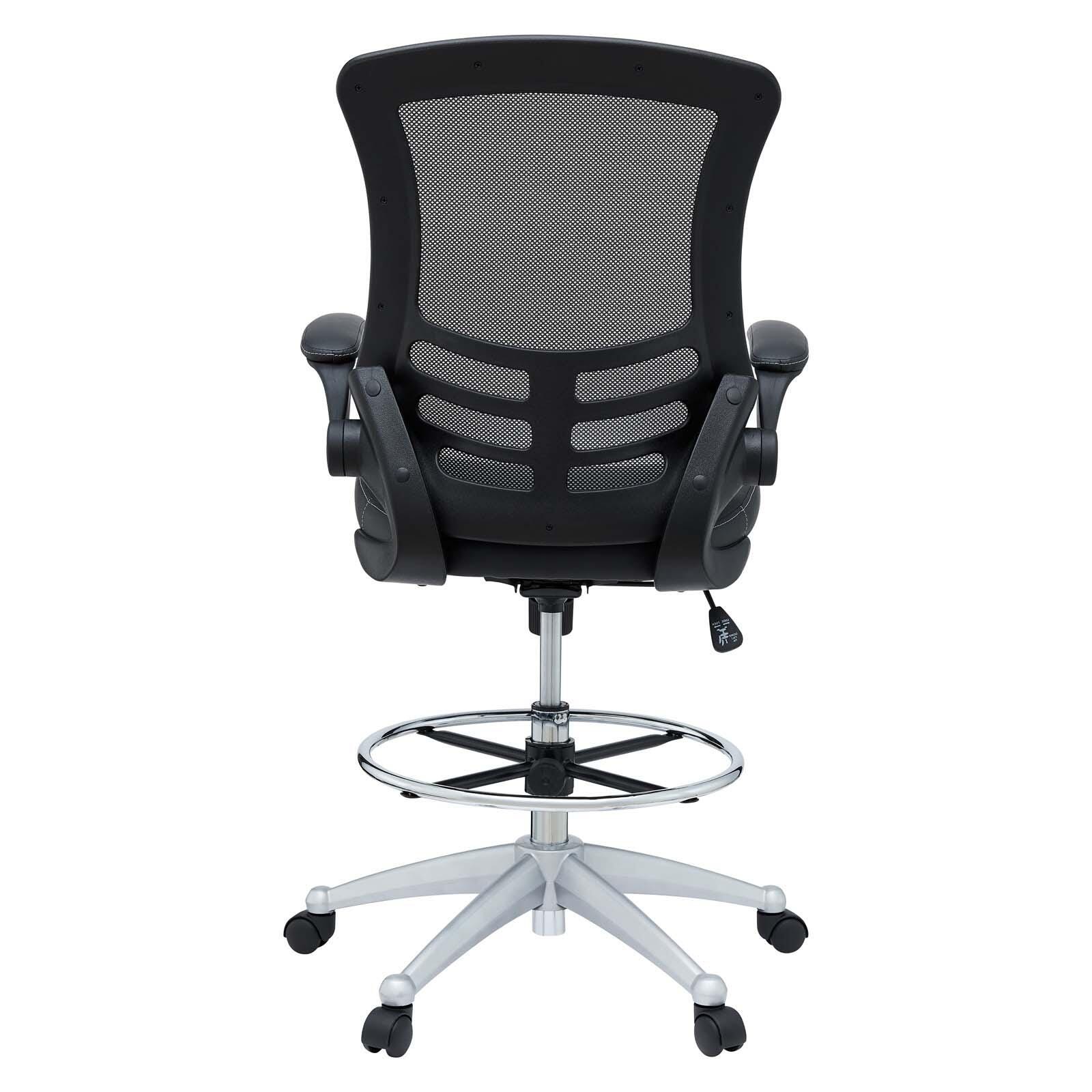 Modway Attainment Vinyl Drafting Chair, Black, large