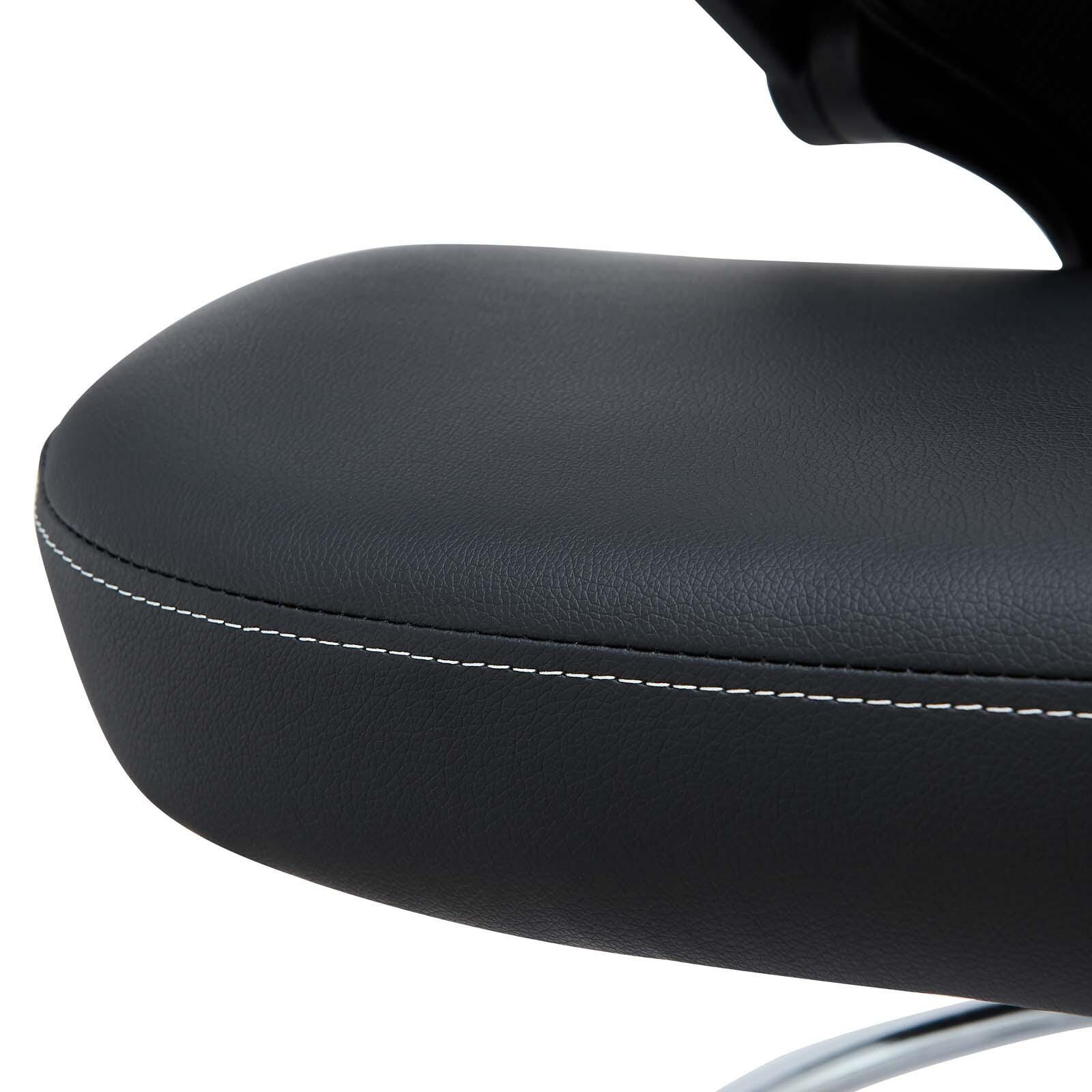 Modway Attainment Vinyl Drafting Chair, Black, large