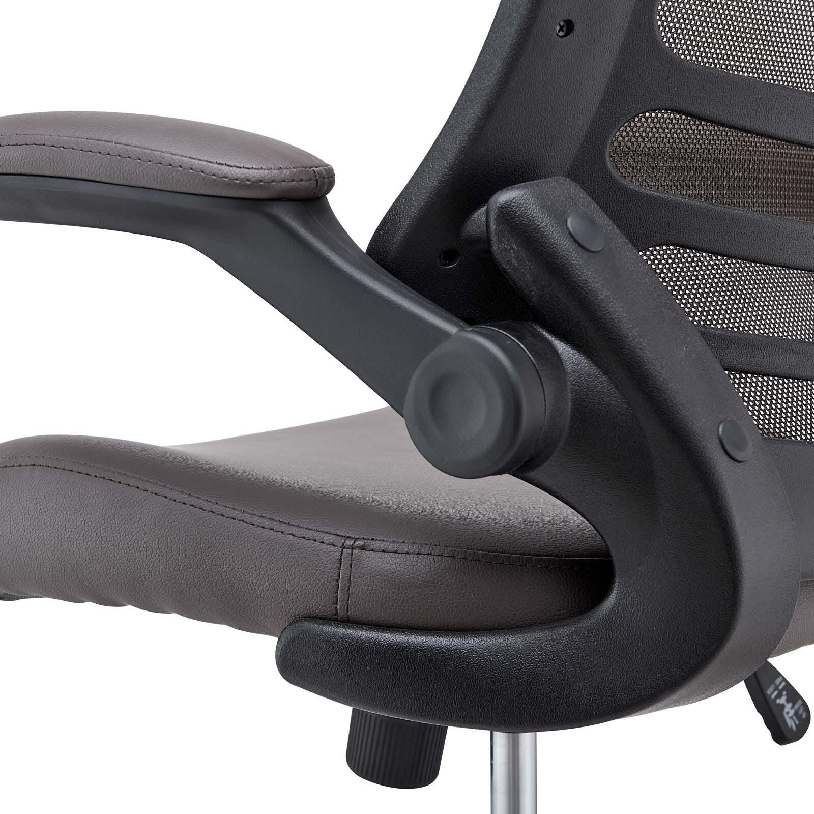 Modway Attainment Vinyl Drafting Chair, Brown, large